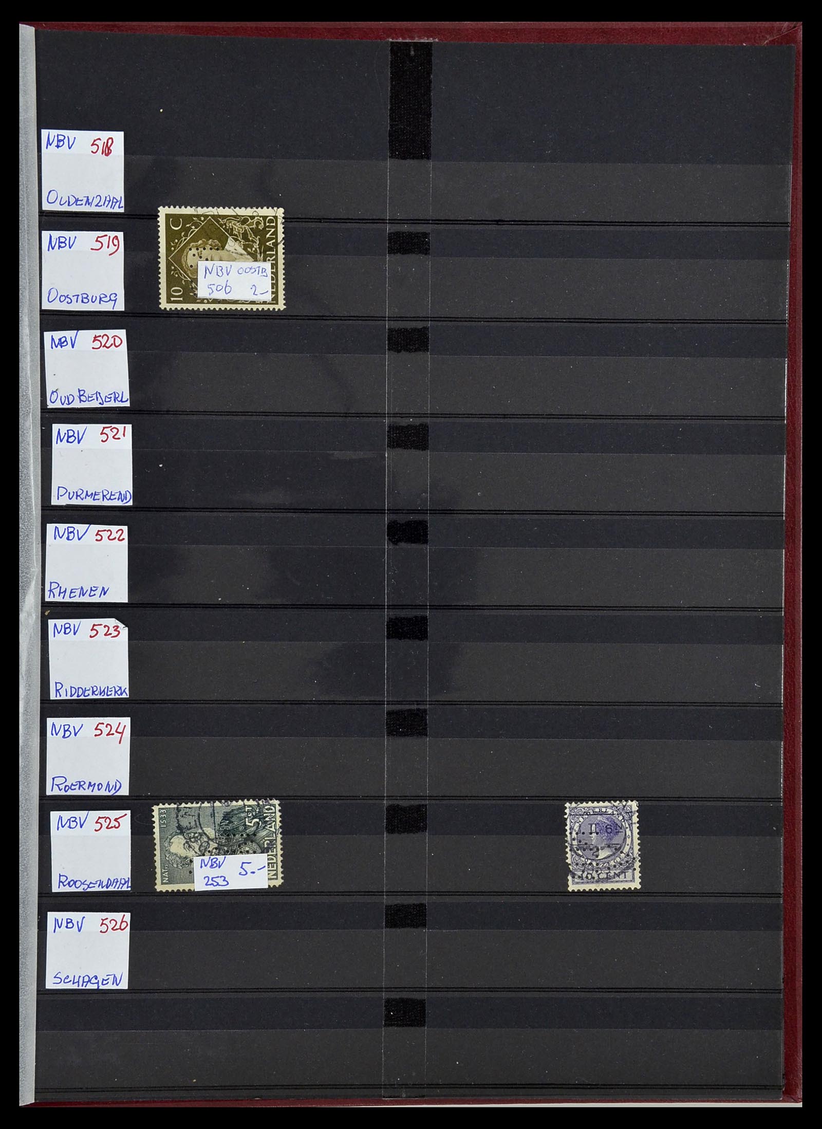 34407 085 - Stamp Collection 34407 Netherlands perfins 1872-1980.