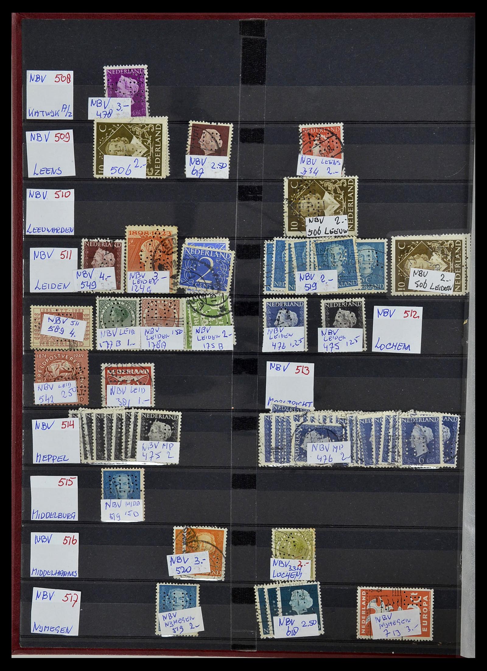 34407 086 - Postzegelverzameling 34407 Nederland firmaperforaties 1872-1980.