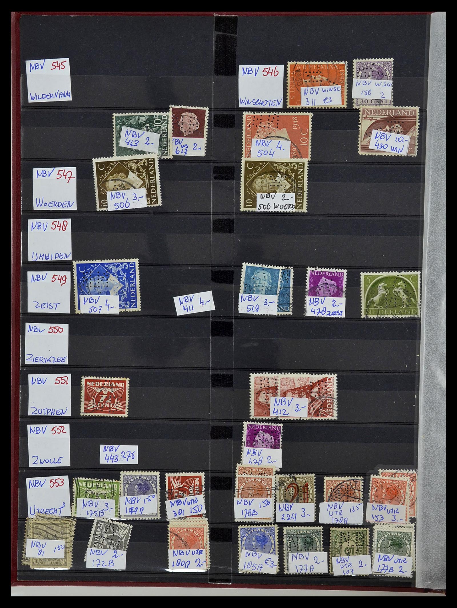 34407 089 - Postzegelverzameling 34407 Nederland firmaperforaties 1872-1980.