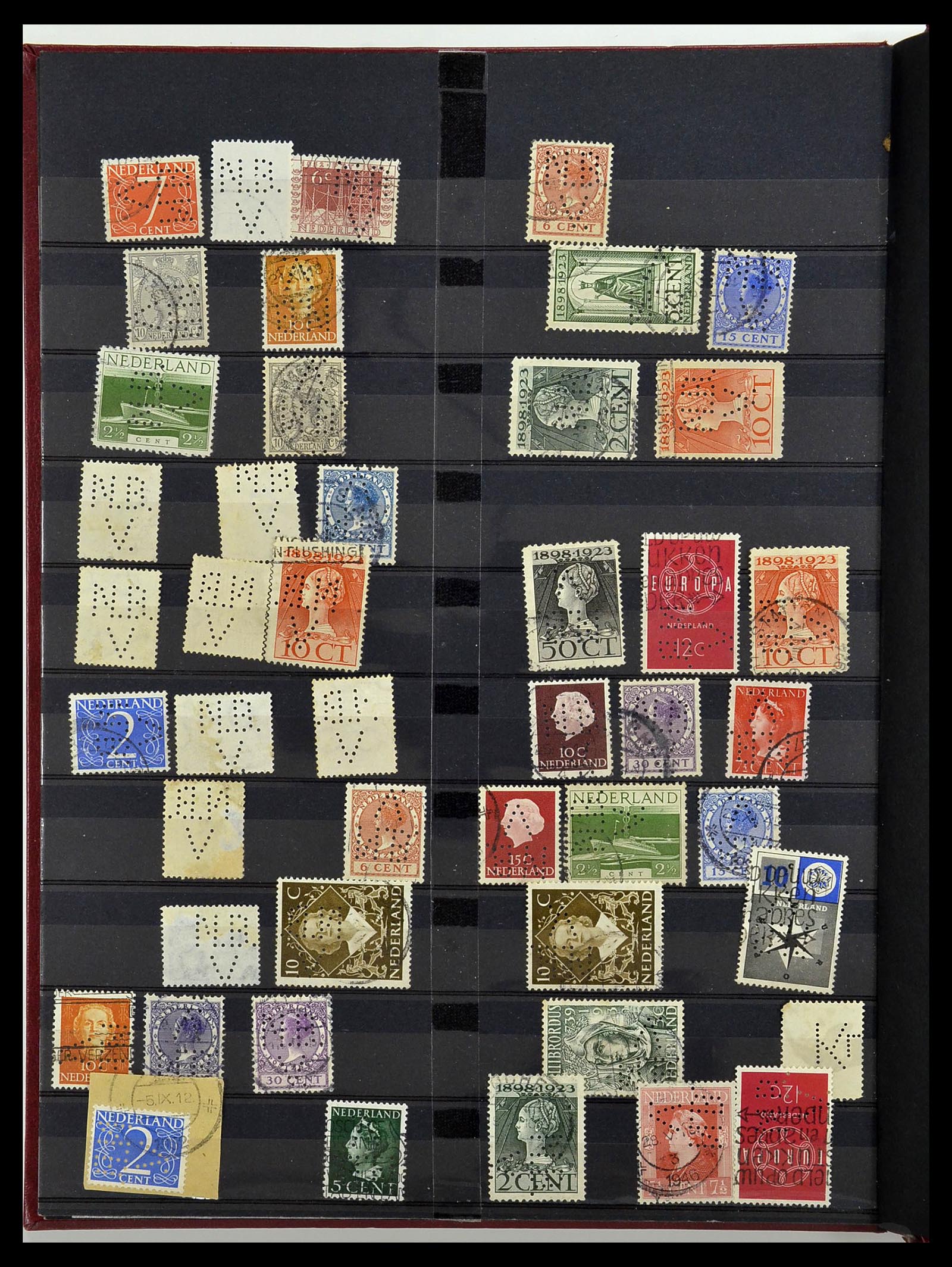 34407 091 - Stamp Collection 34407 Netherlands perfins 1872-1980.