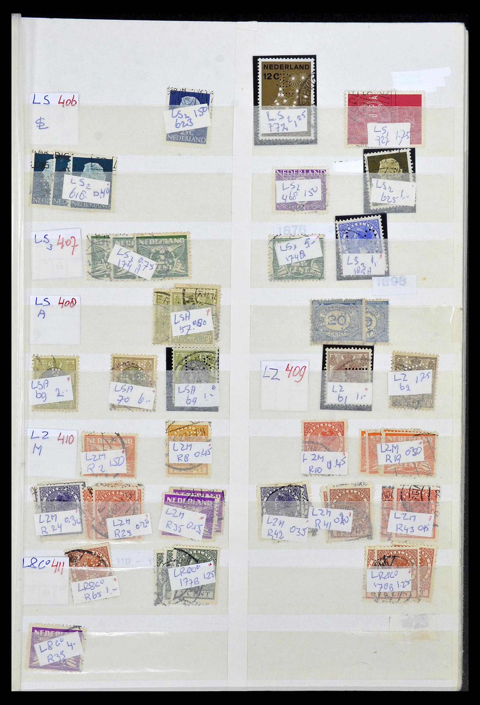 34407 092 - Postzegelverzameling 34407 Nederland firmaperforaties 1872-1980.