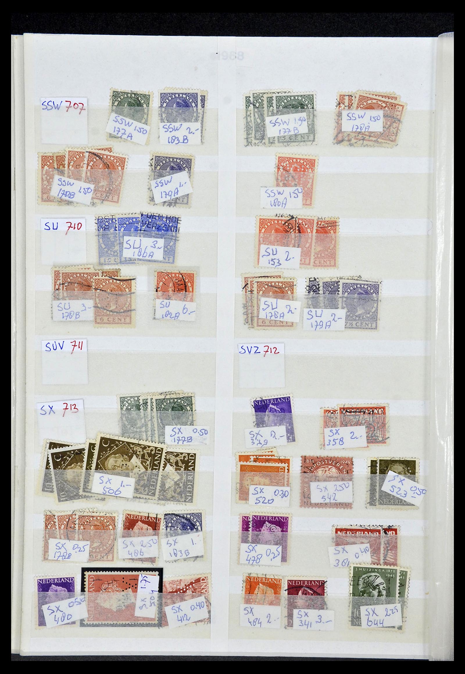 34407 121 - Postzegelverzameling 34407 Nederland firmaperforaties 1872-1980.