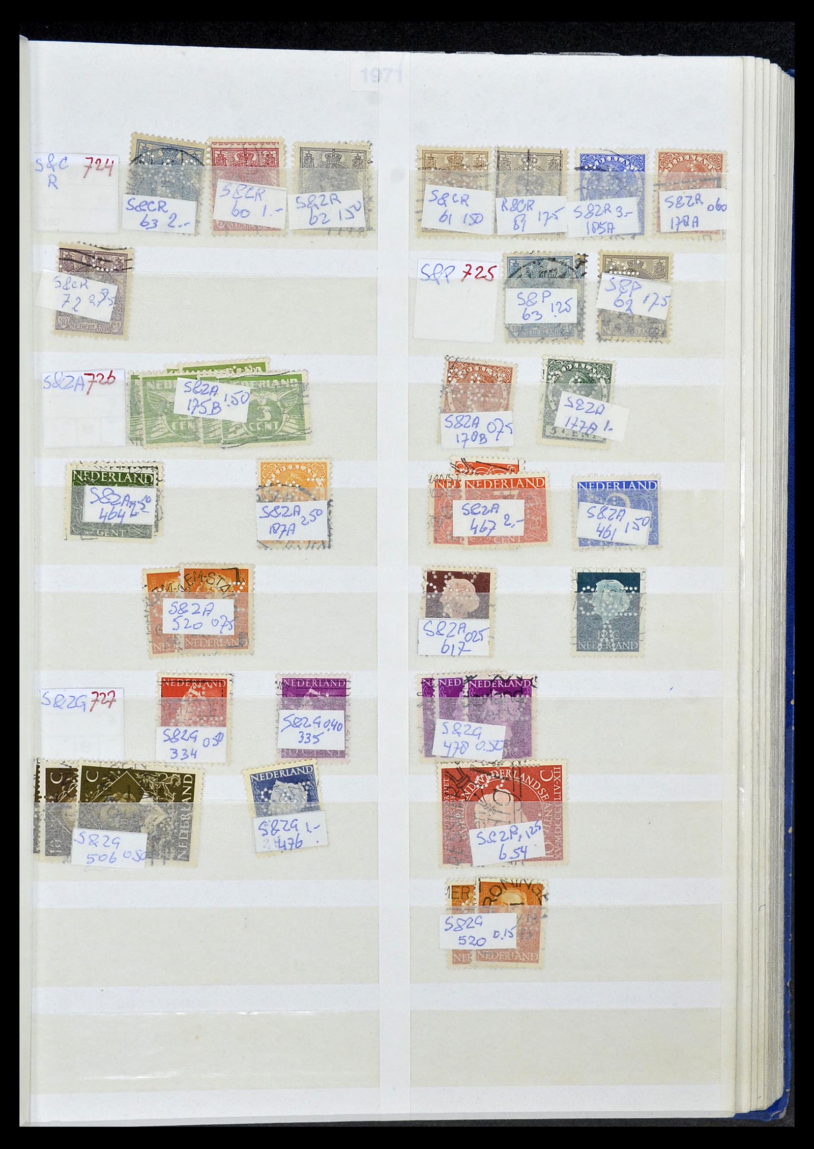 34407 124 - Postzegelverzameling 34407 Nederland firmaperforaties 1872-1980.