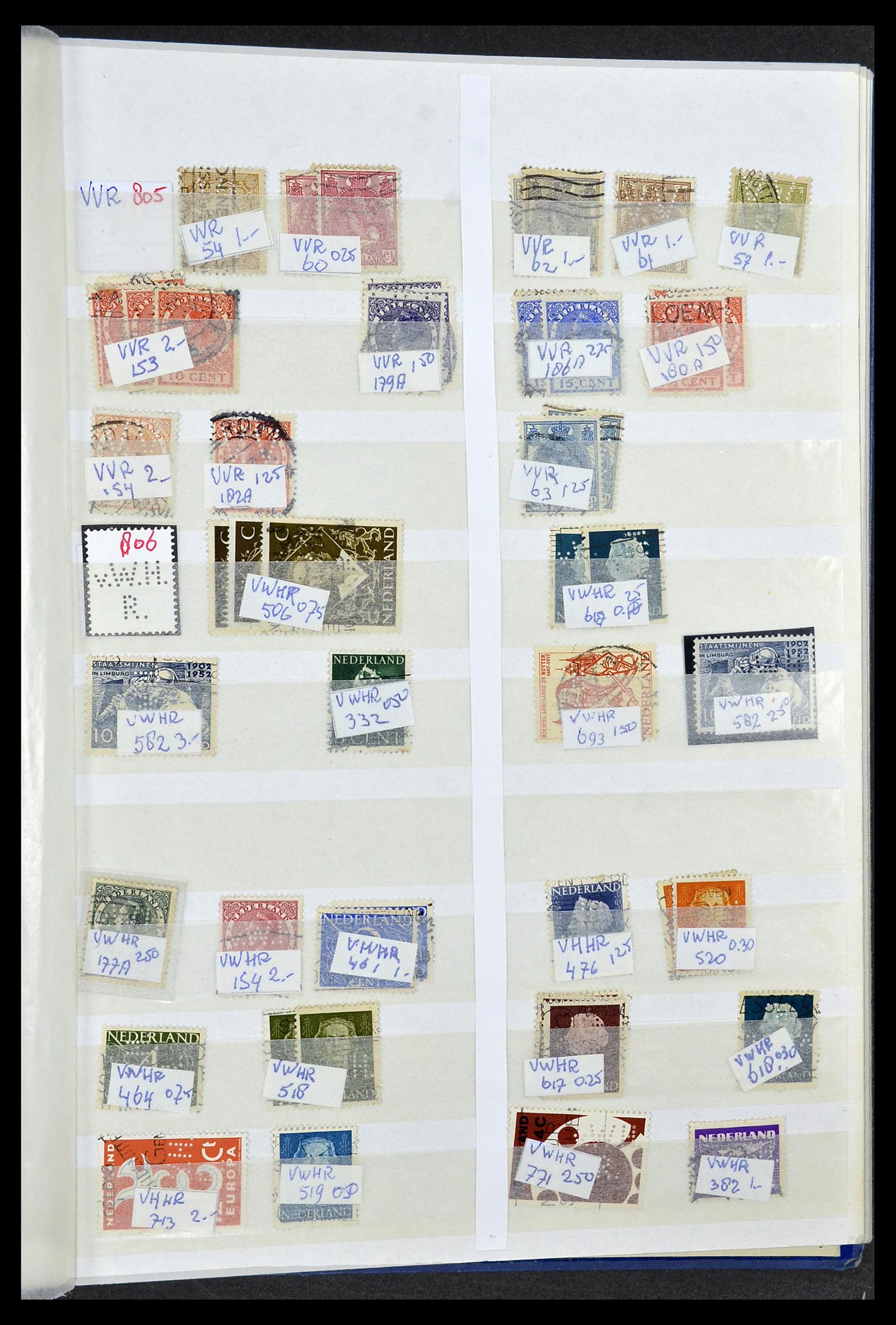 34407 140 - Postzegelverzameling 34407 Nederland firmaperforaties 1872-1980.