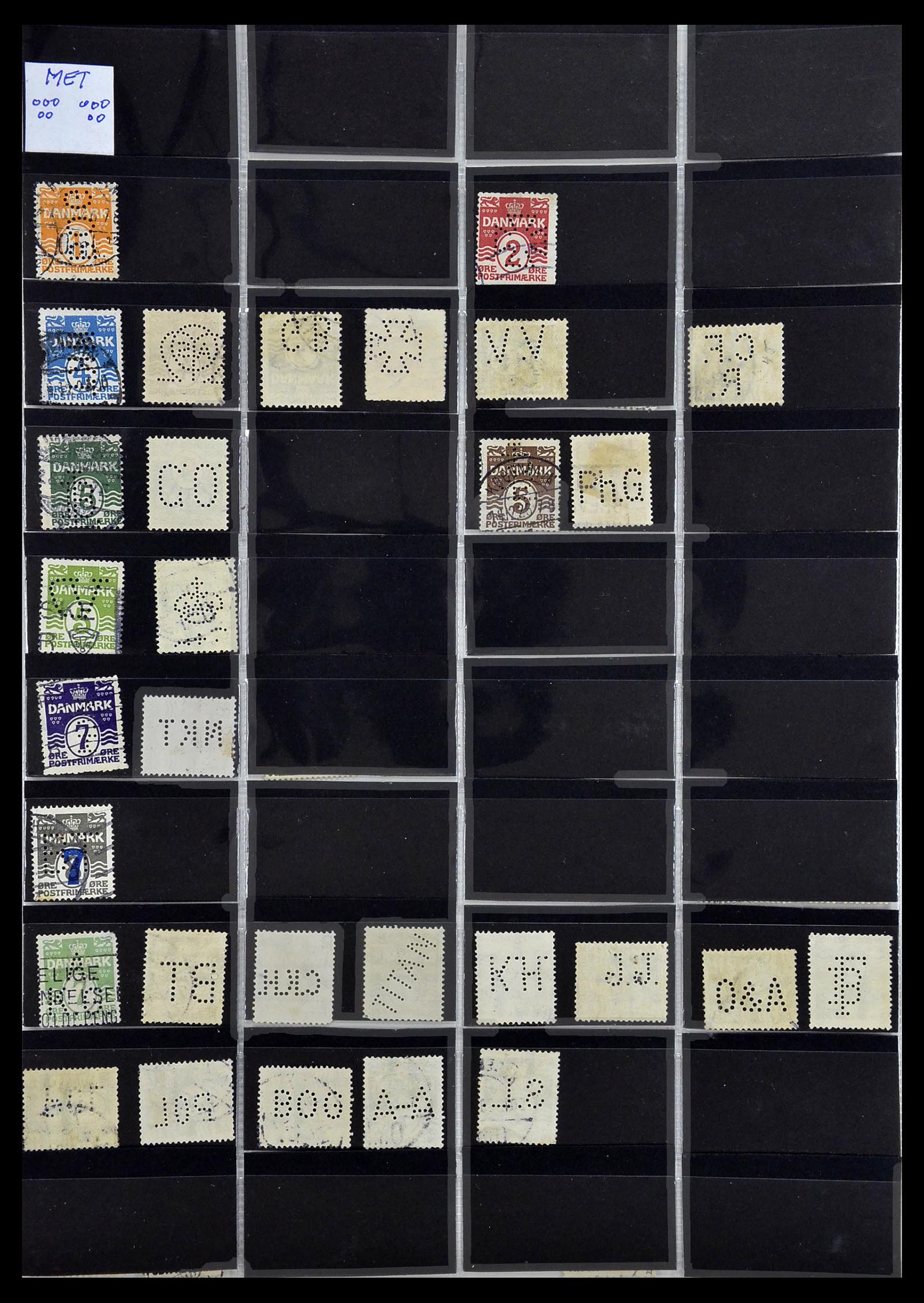 34408 022 - Postzegelverzameling 34408 Wereld firmaperforaties 1870-1980.