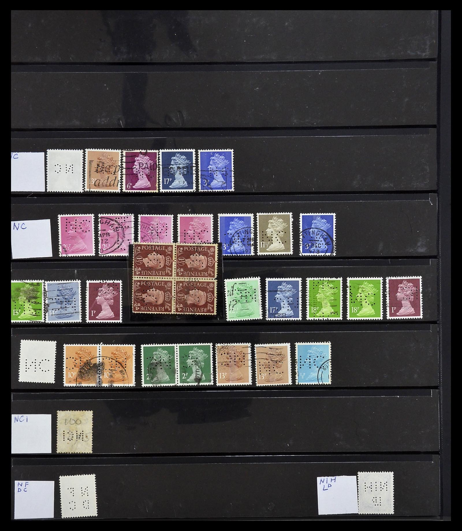 34408 691 - Stamp Collection 34408 World perfins 1870-1980.
