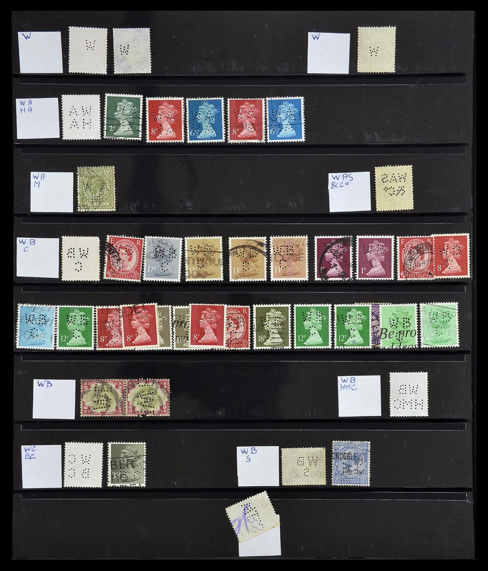 34408 722 - Postzegelverzameling 34408 Wereld firmaperforaties 1870-1980.