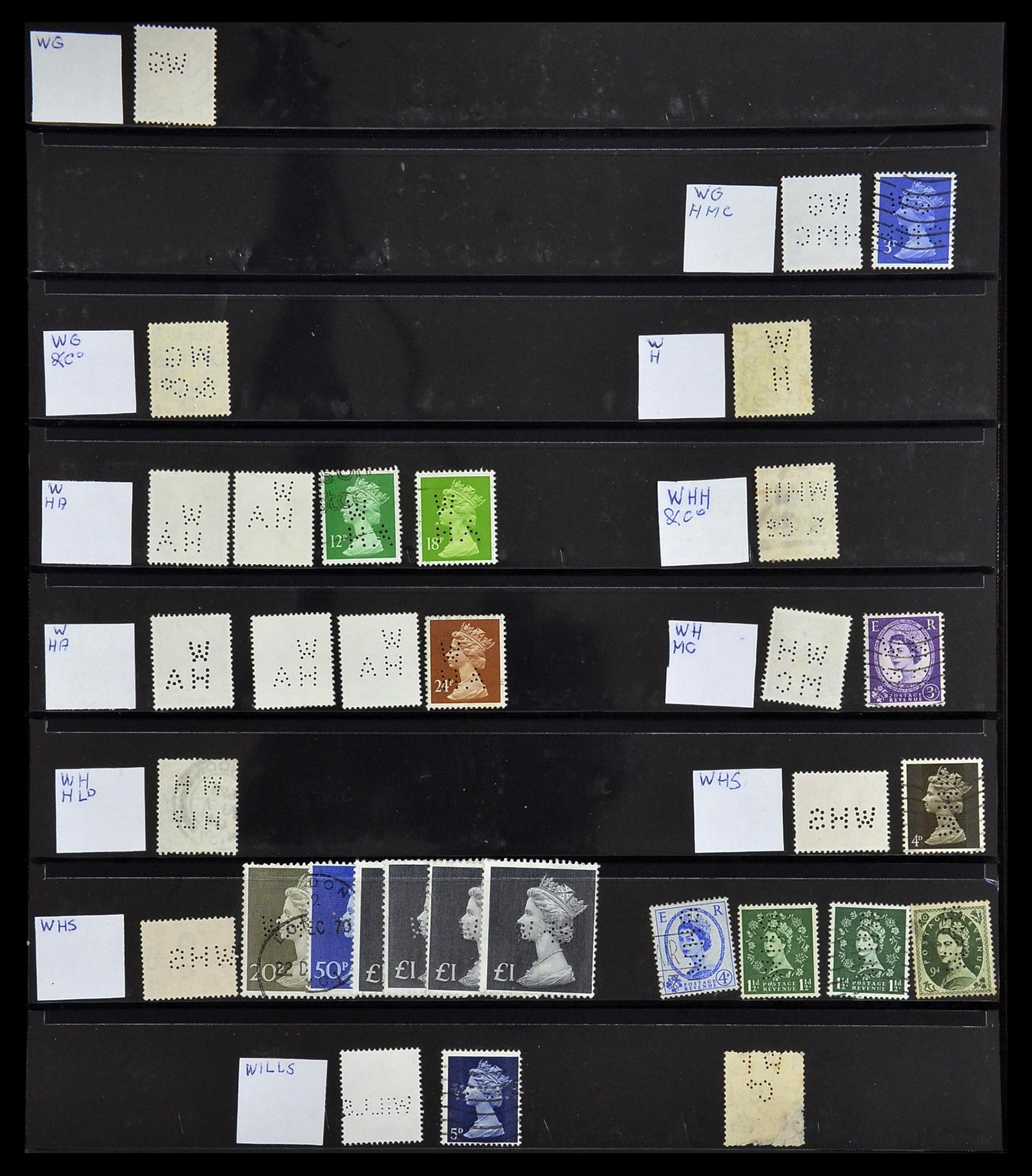 34408 726 - Postzegelverzameling 34408 Wereld firmaperforaties 1870-1980.