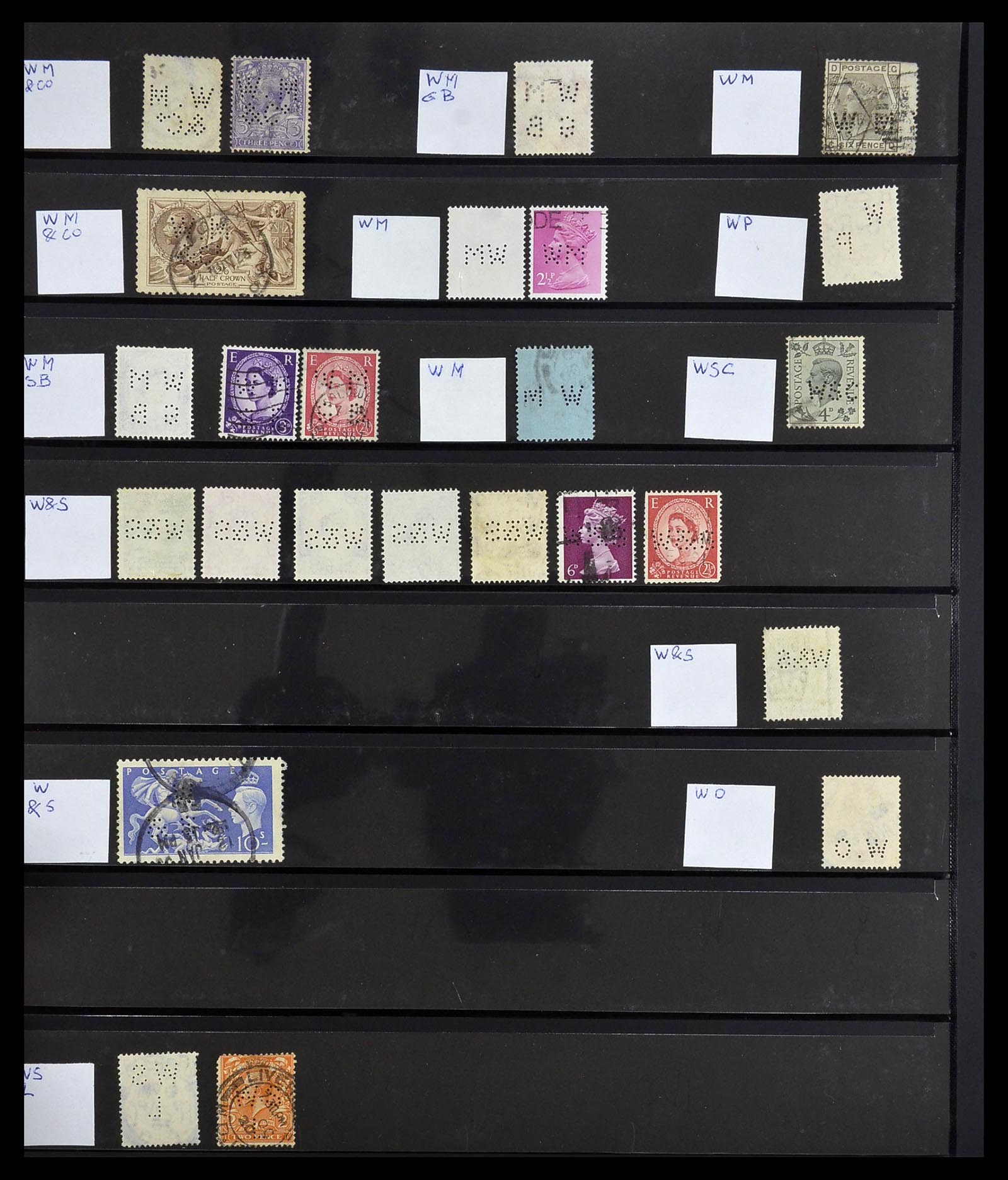 34408 727 - Postzegelverzameling 34408 Wereld firmaperforaties 1870-1980.