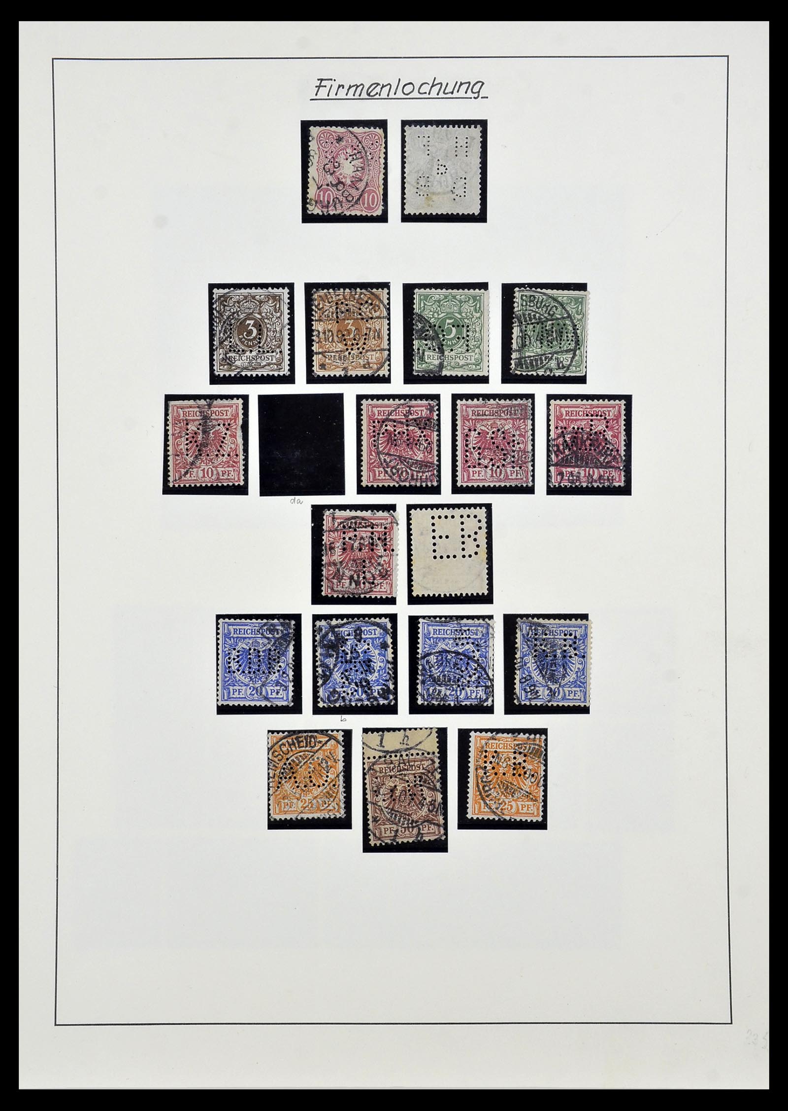 34409 001 - Stamp Collection 34409 German Reich perfins.