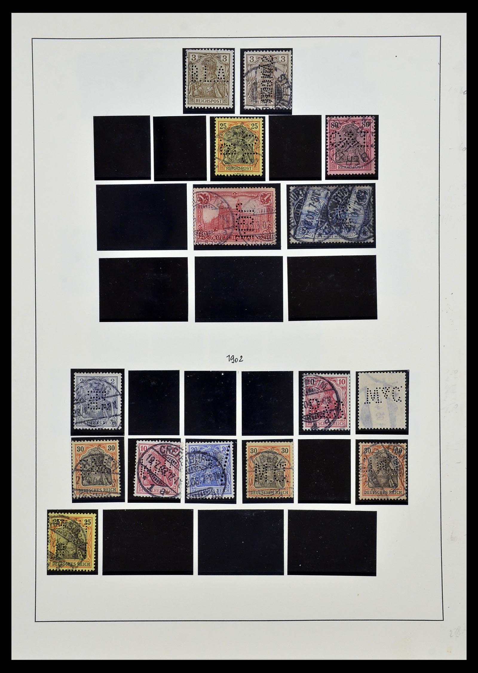 34409 002 - Stamp Collection 34409 German Reich perfins.