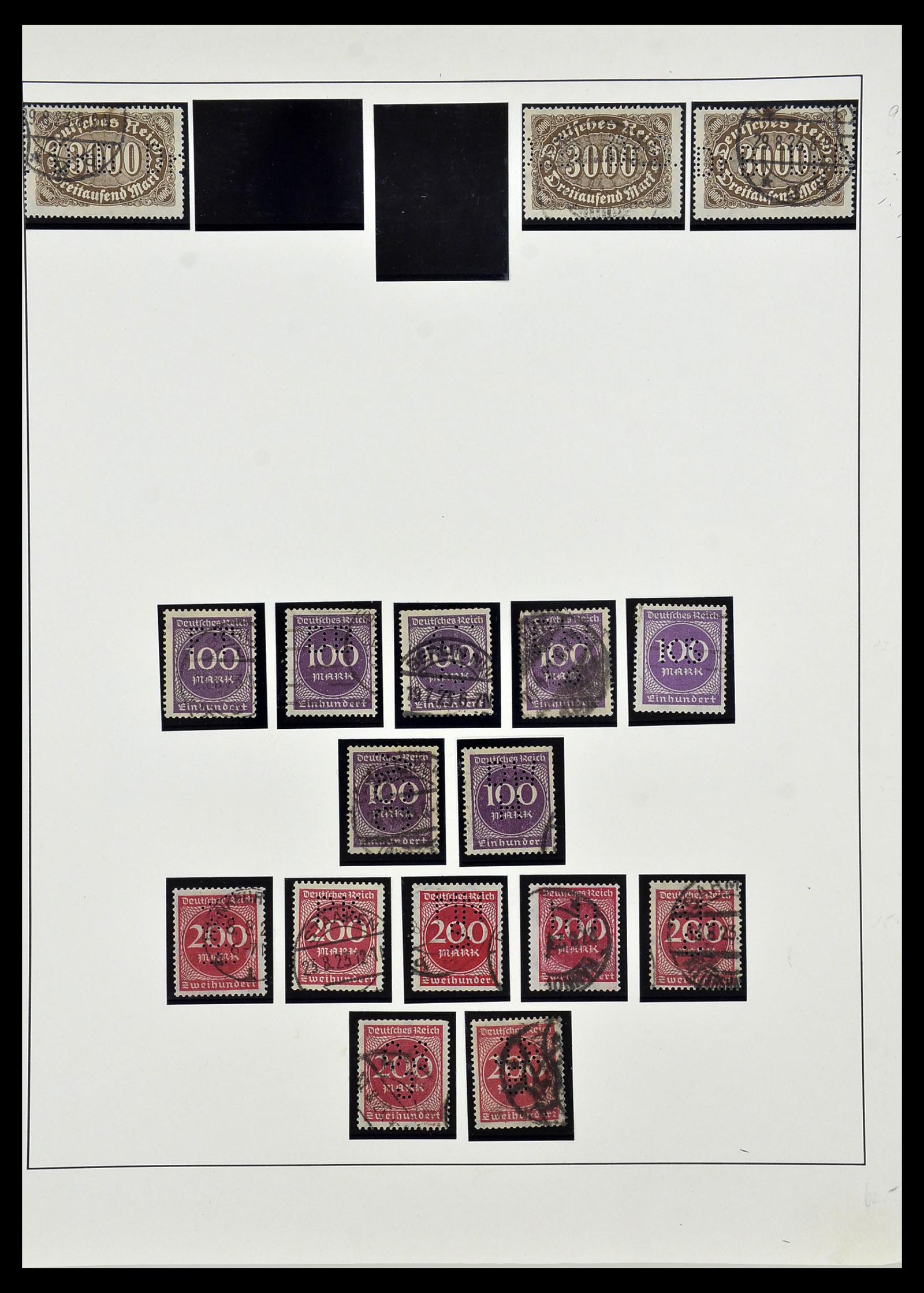 34409 014 - Stamp Collection 34409 German Reich perfins.