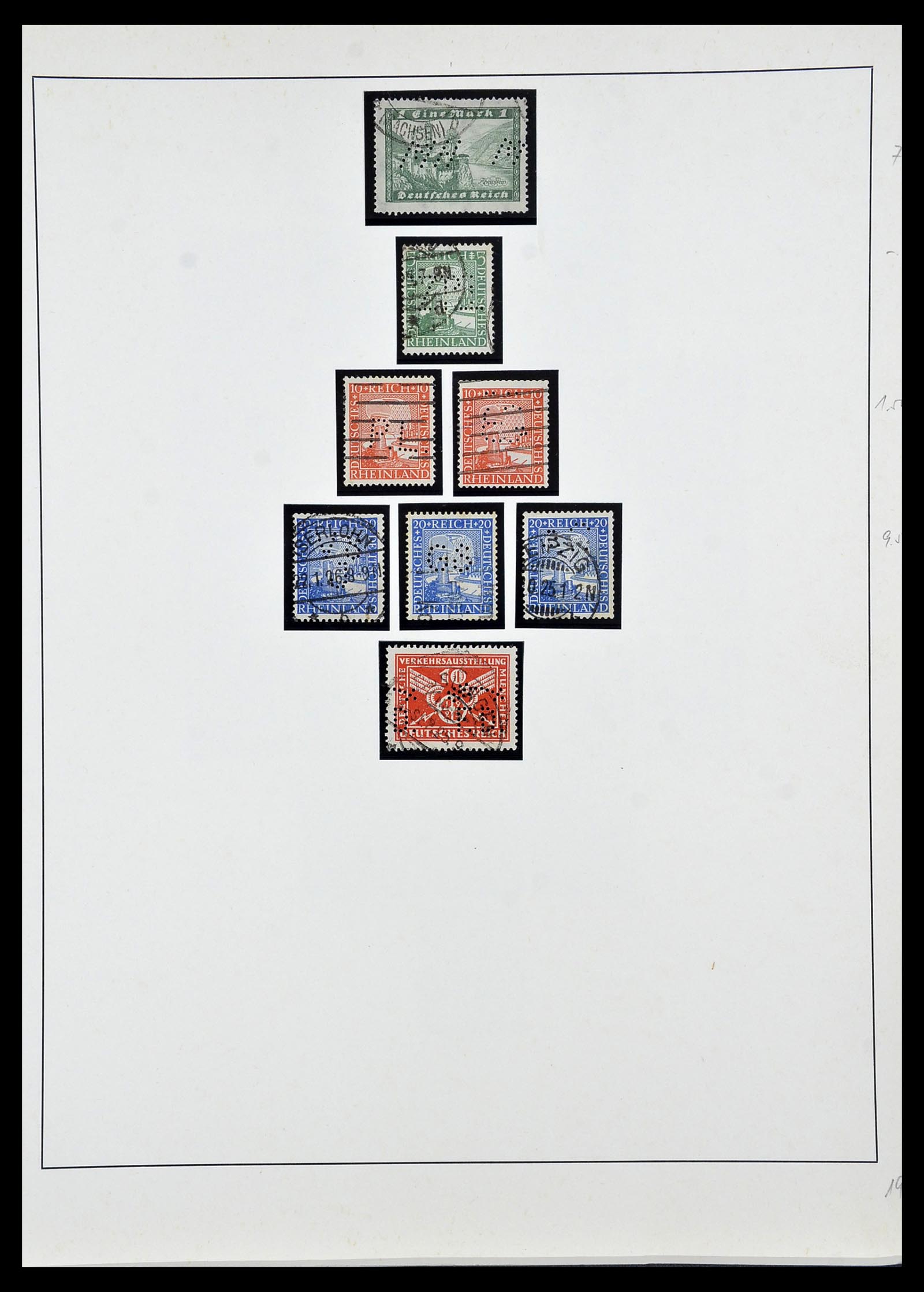34409 020 - Stamp Collection 34409 German Reich perfins.