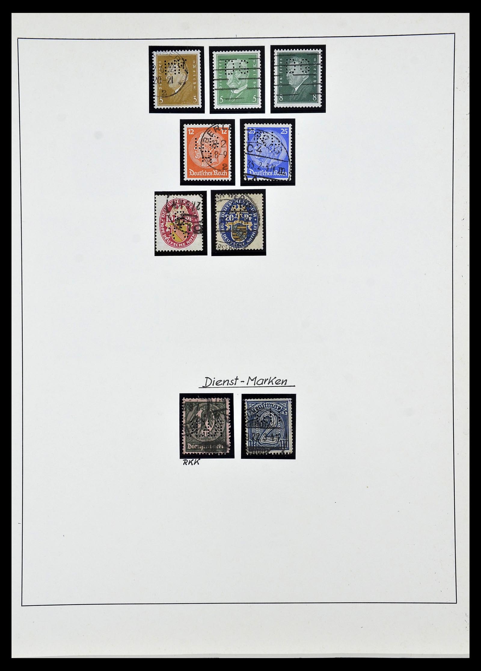 34409 022 - Stamp Collection 34409 German Reich perfins.