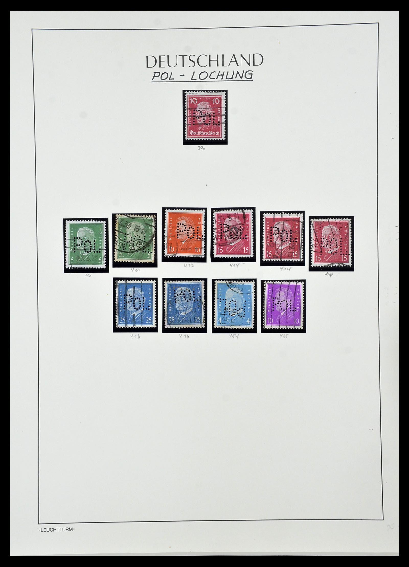 34409 025 - Stamp Collection 34409 German Reich perfins.
