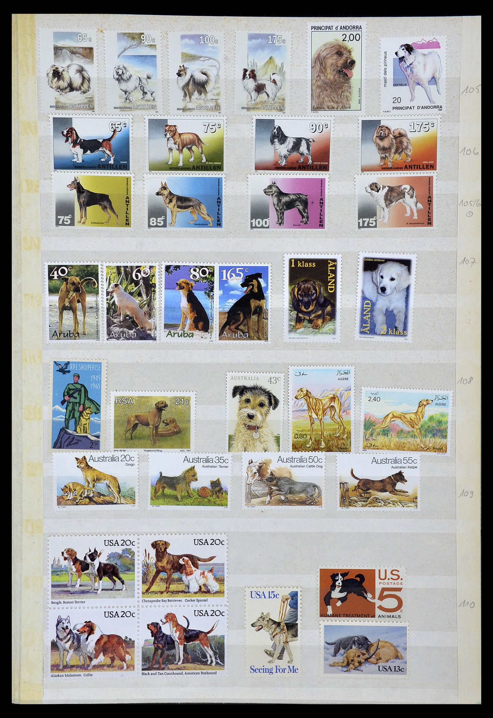 34410 001 - Stamp Collection 34410 Theme Dogs 1965-2011.