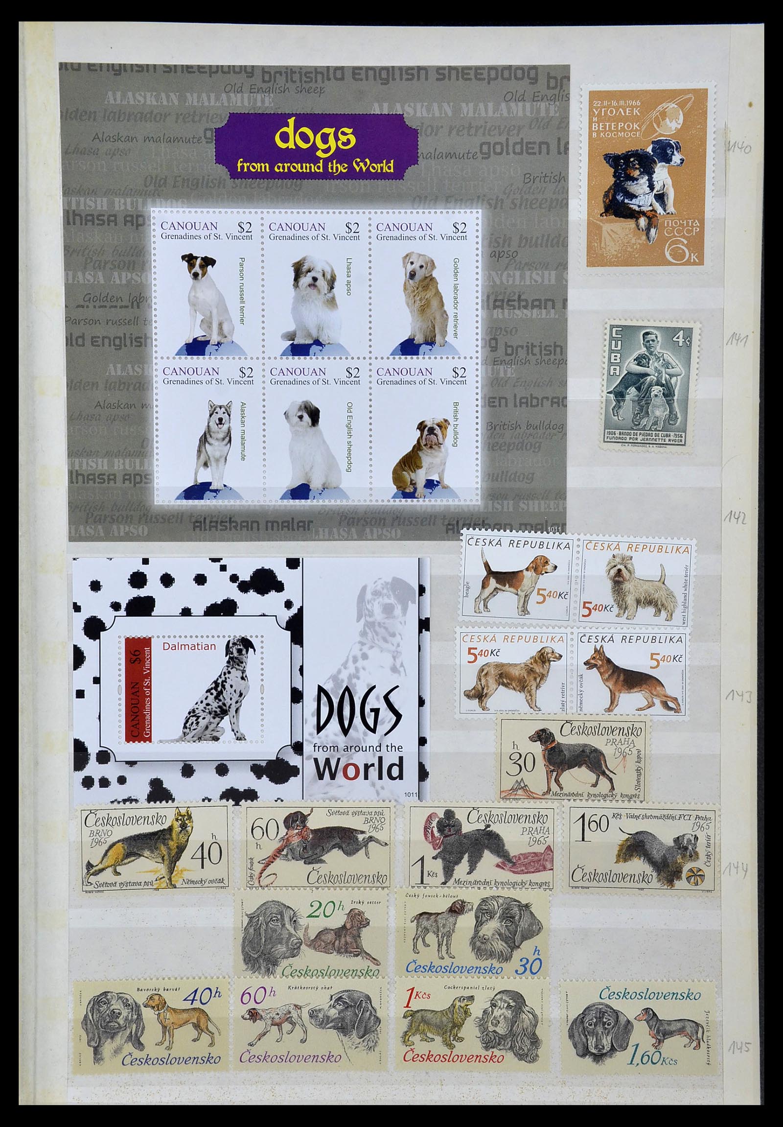 34410 007 - Postzegelverzameling 34410 Motief Honden 1965-2011.