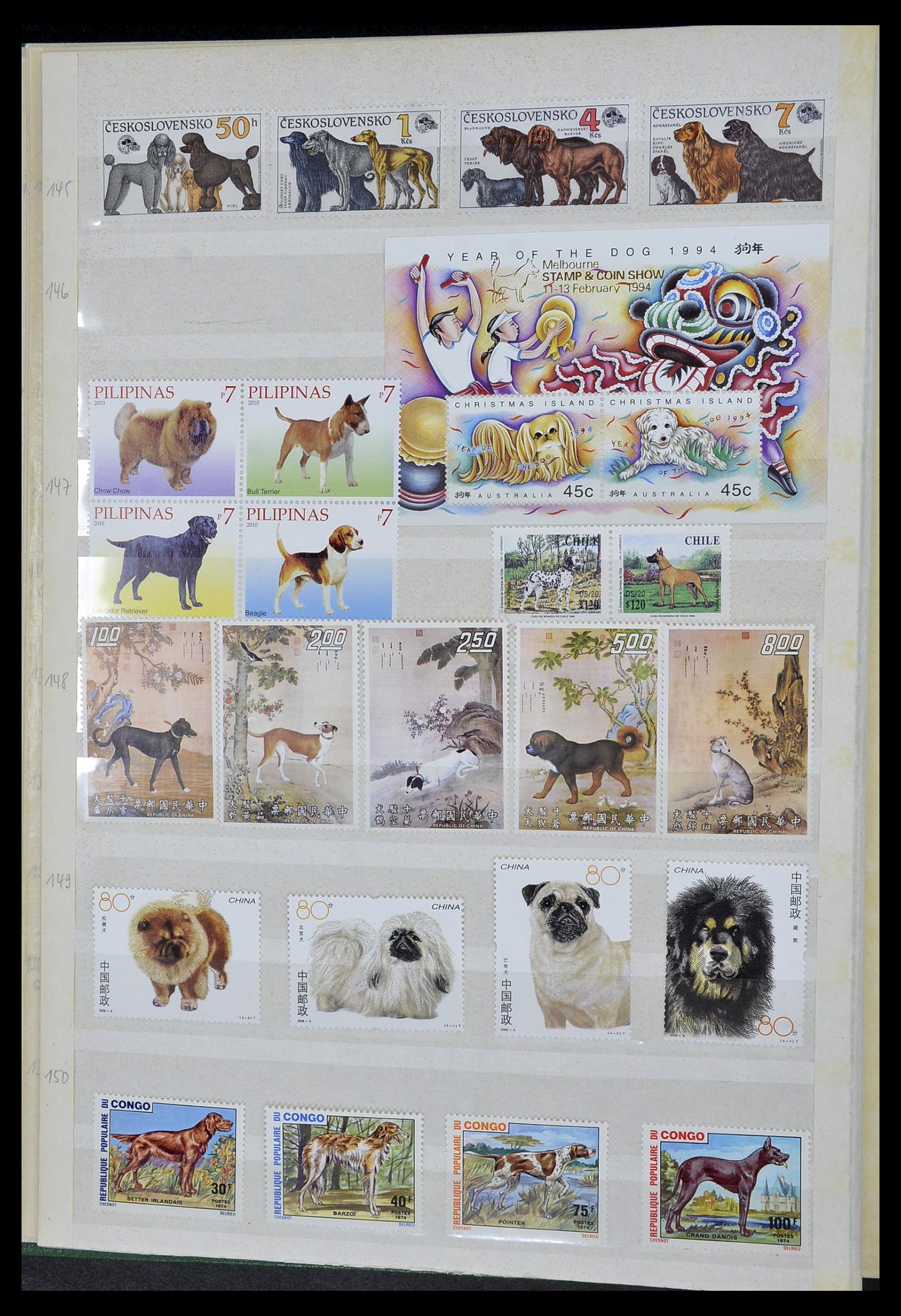 34410 008 - Postzegelverzameling 34410 Motief Honden 1965-2011.