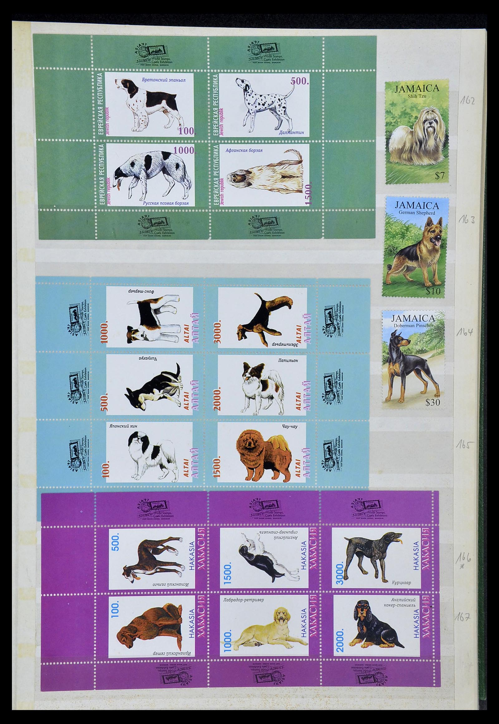34410 011 - Postzegelverzameling 34410 Motief Honden 1965-2011.