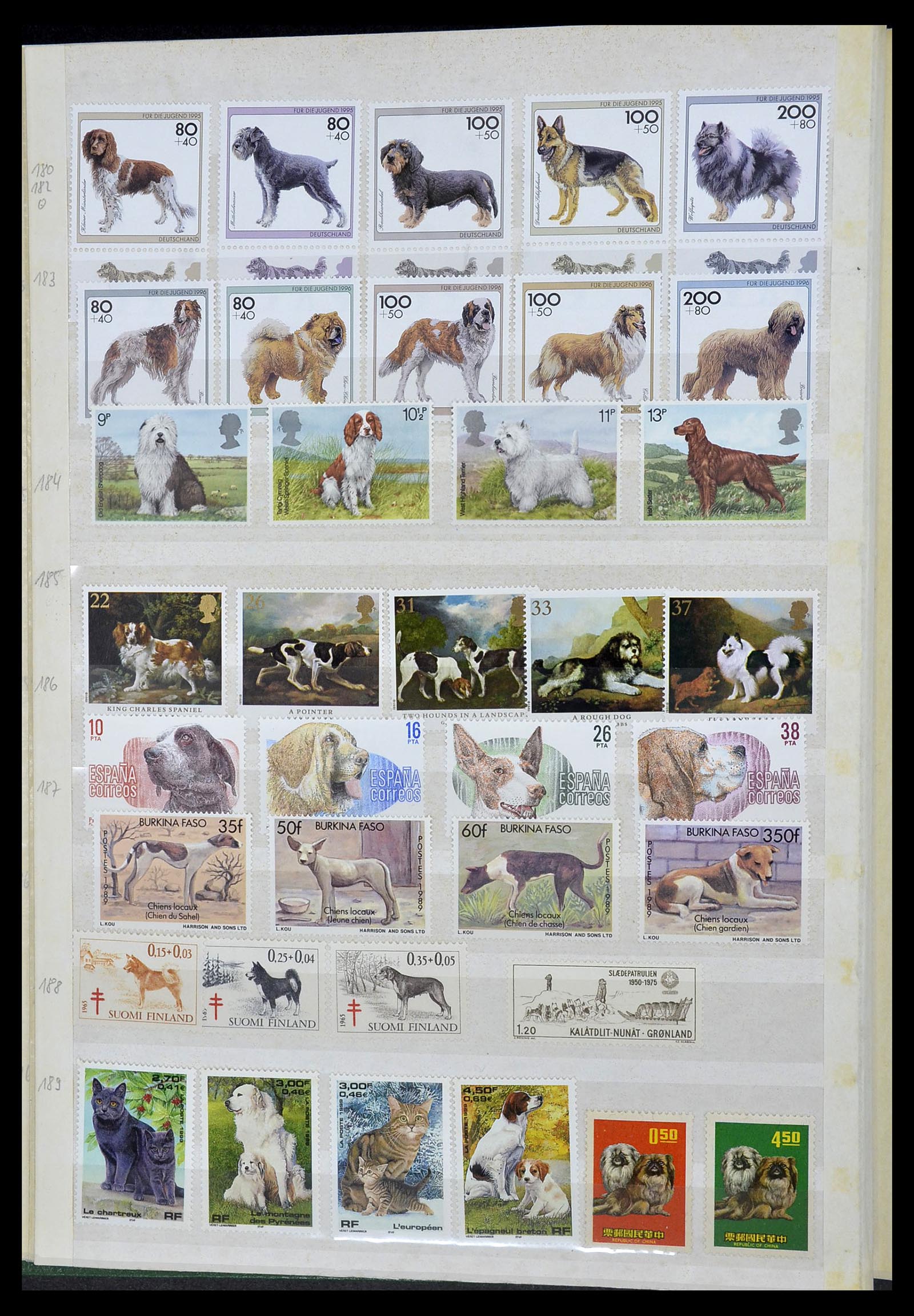 34410 014 - Postzegelverzameling 34410 Motief Honden 1965-2011.