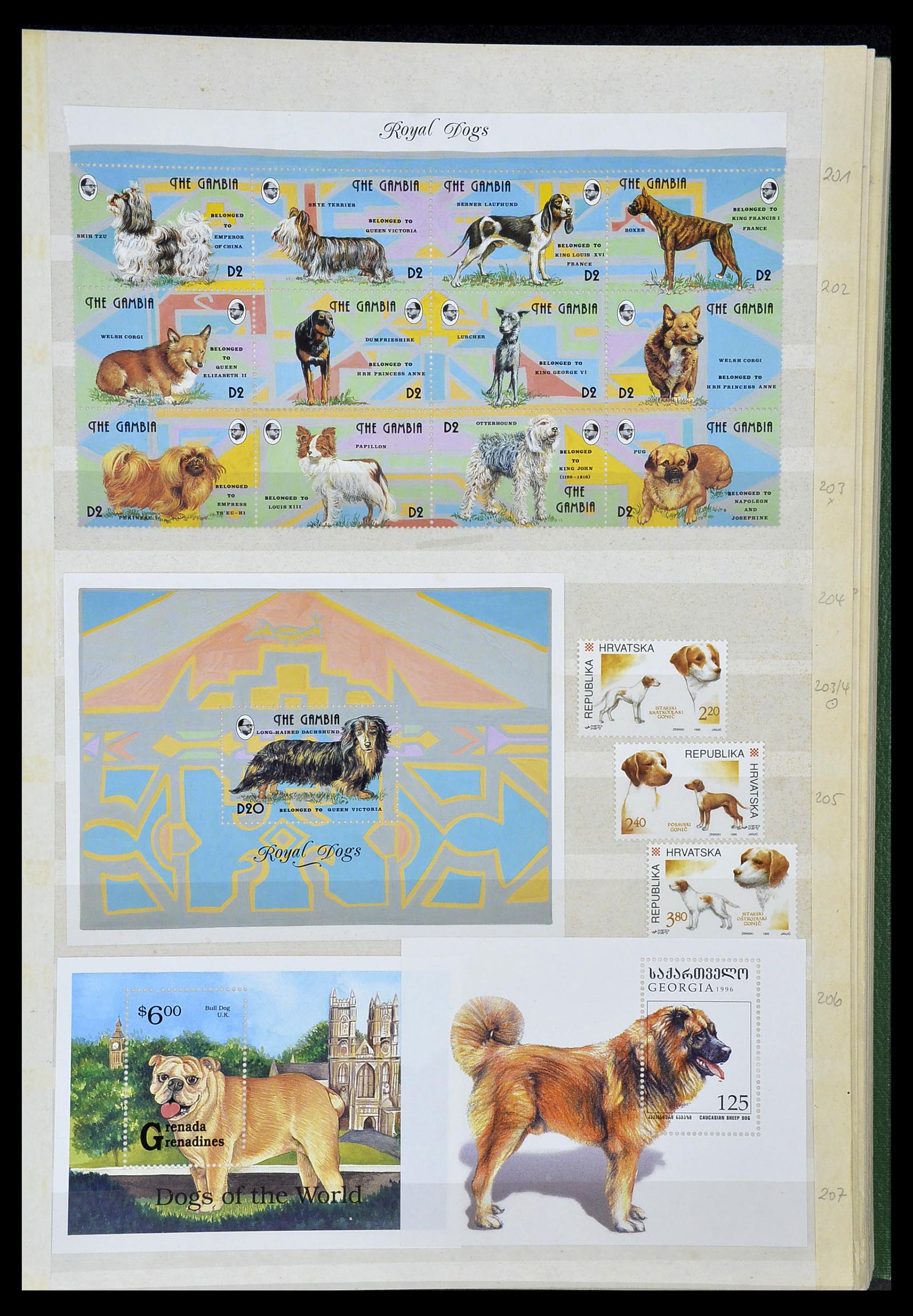 34410 017 - Postzegelverzameling 34410 Motief Honden 1965-2011.