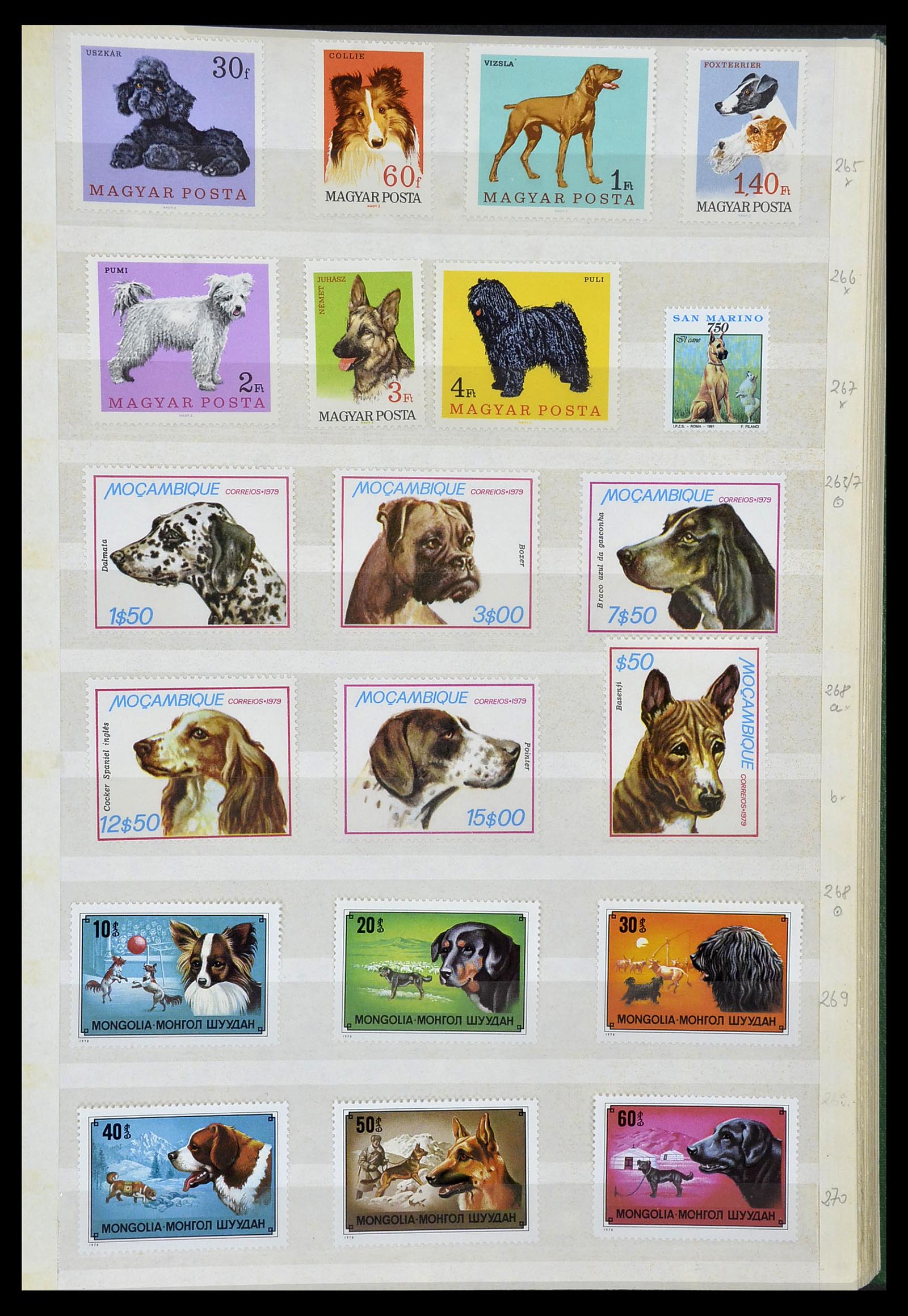 34410 027 - Postzegelverzameling 34410 Motief Honden 1965-2011.