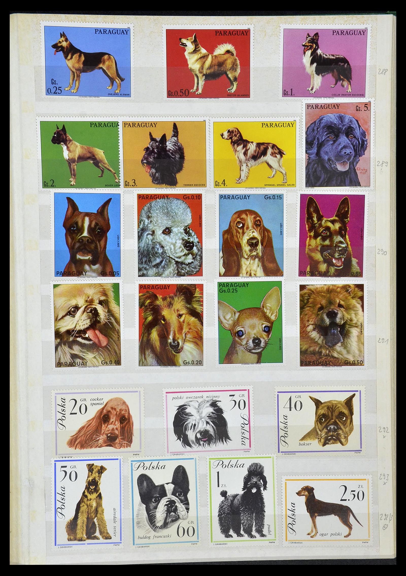 34410 031 - Postzegelverzameling 34410 Motief Honden 1965-2011.