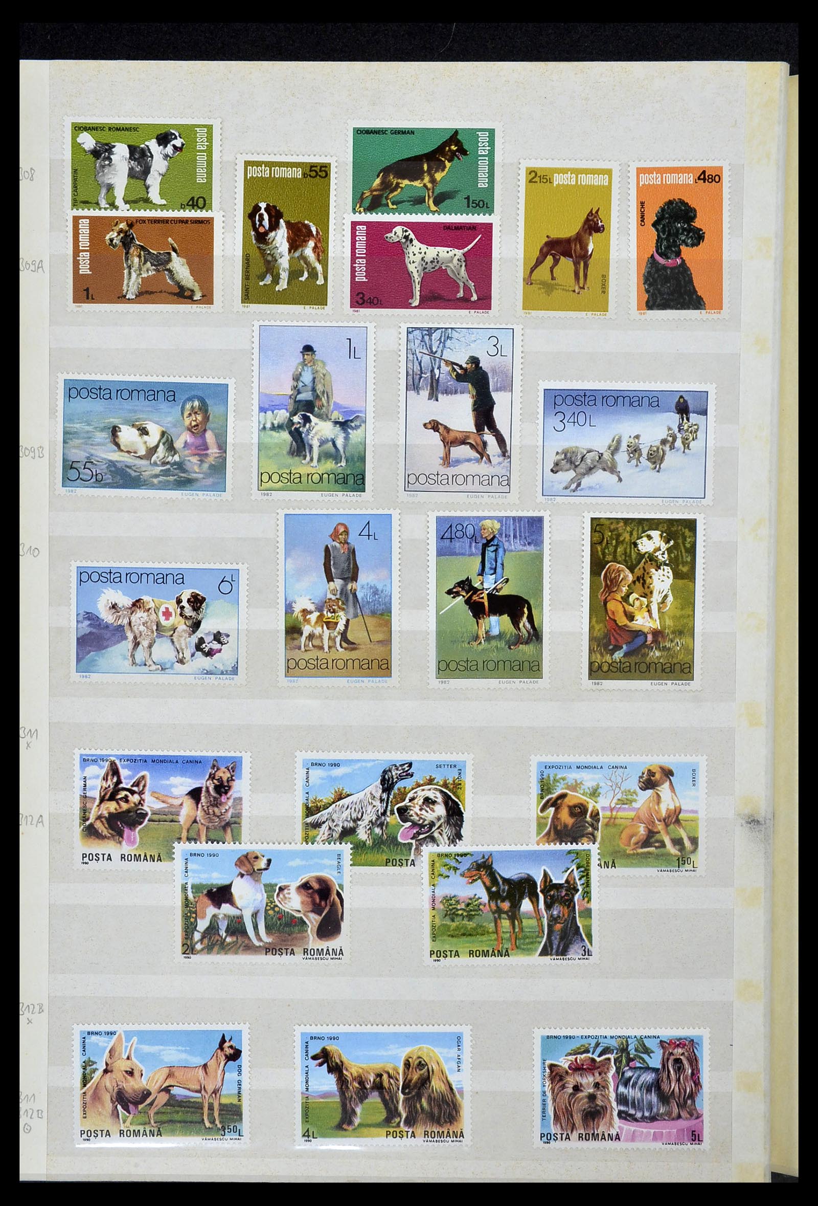 34410 034 - Postzegelverzameling 34410 Motief Honden 1965-2011.