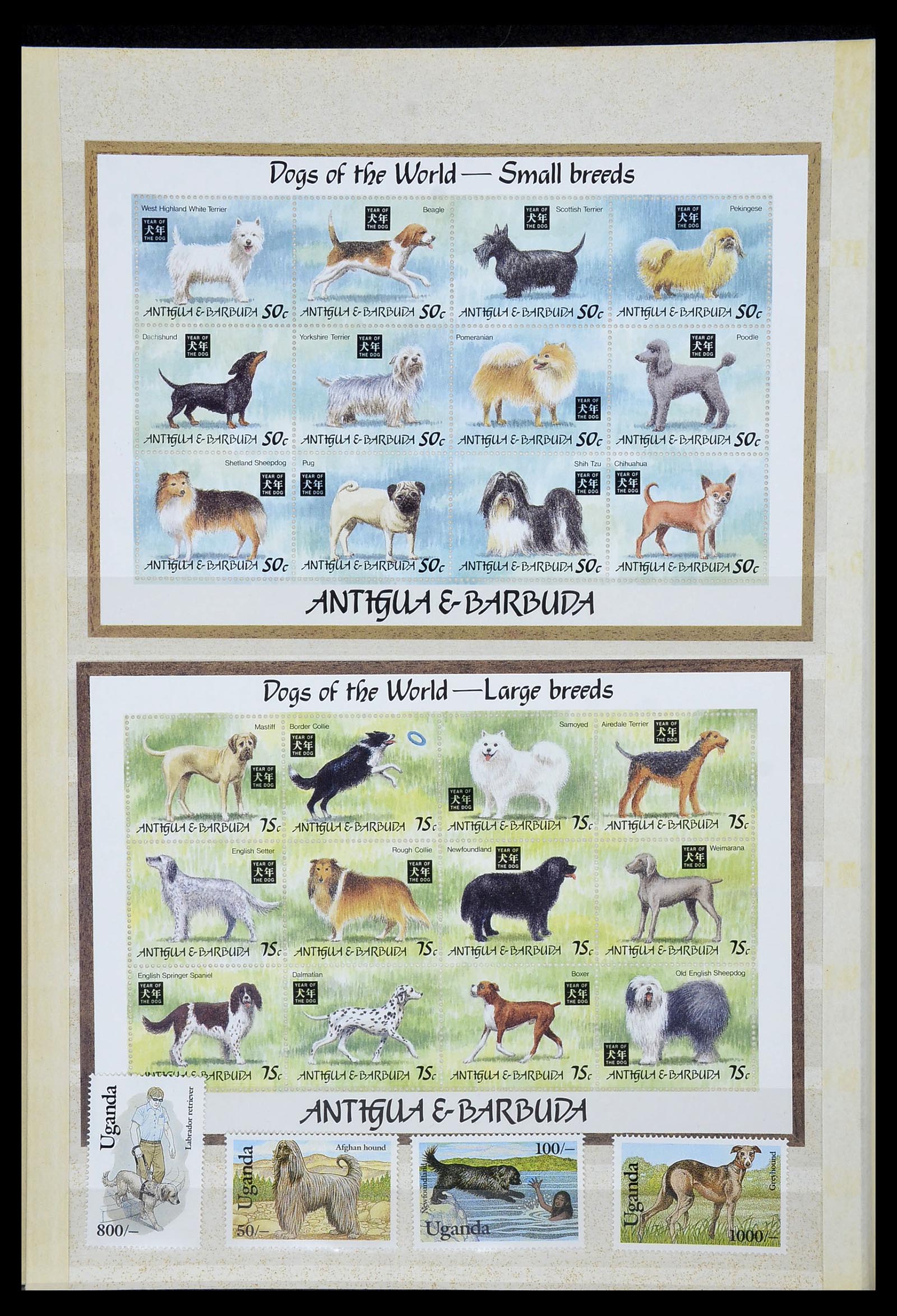 34410 044 - Postzegelverzameling 34410 Motief Honden 1965-2011.