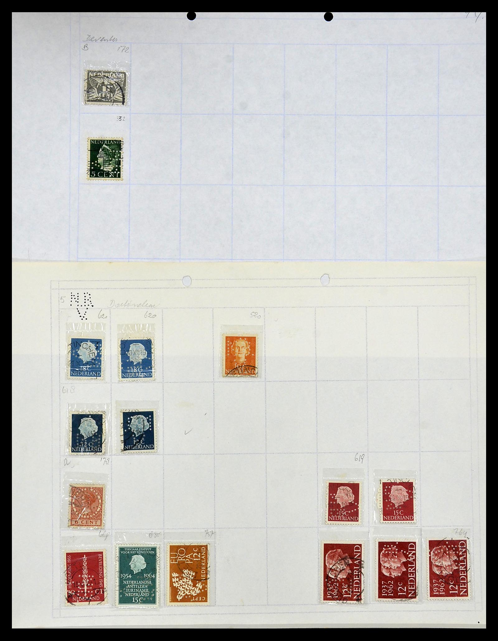 34414 006 - Postzegelverzameling 34414 Nederland firmaperforaties 1872-1990.