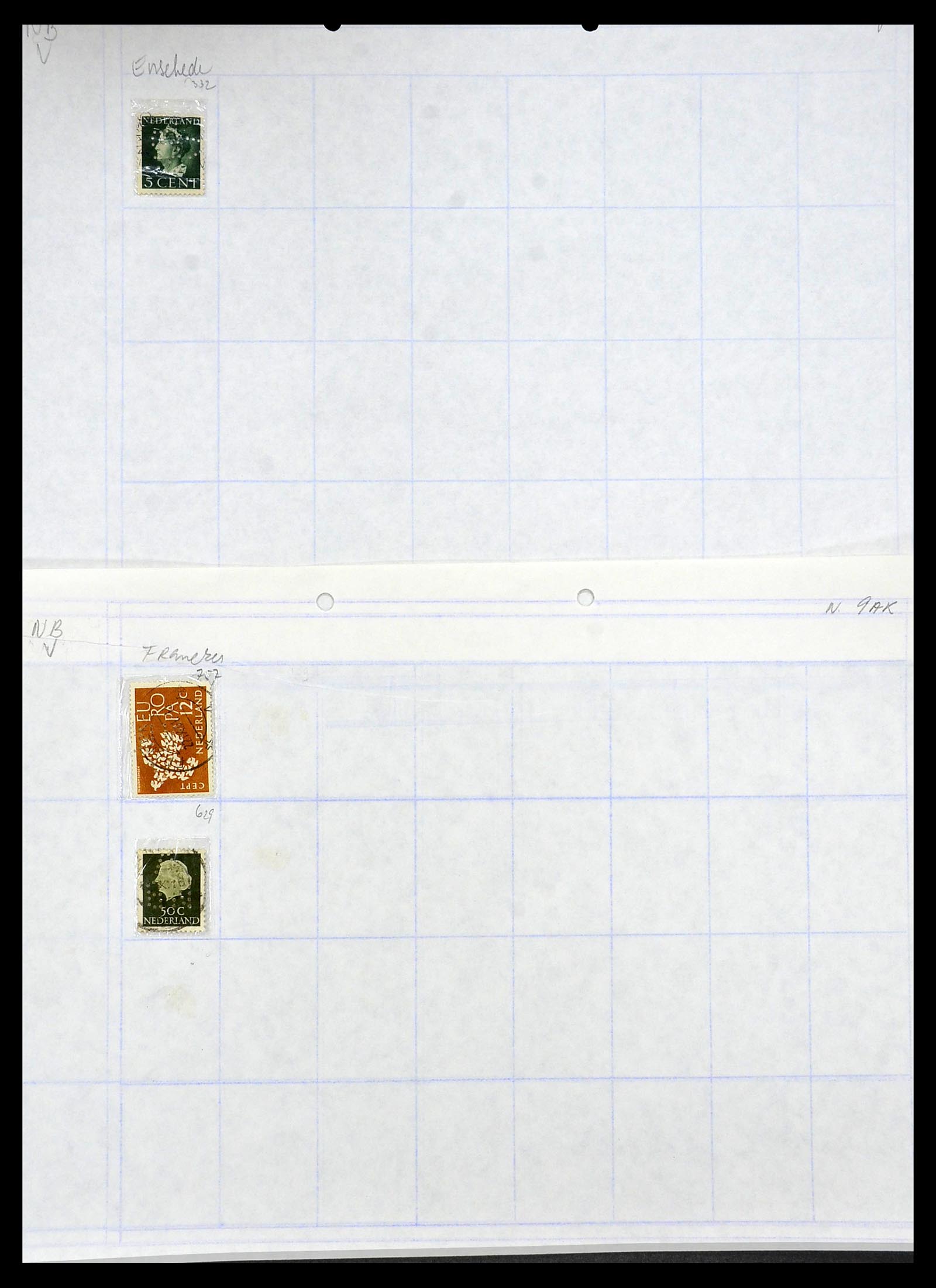 34414 009 - Postzegelverzameling 34414 Nederland firmaperforaties 1872-1990.