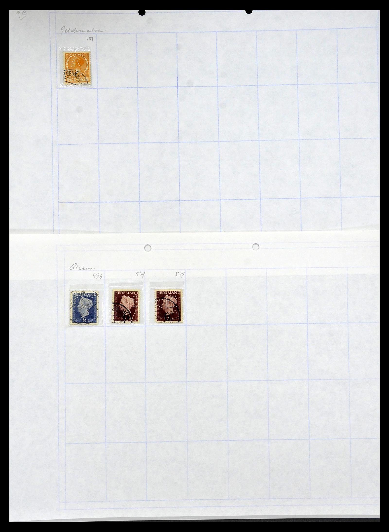 34414 010 - Postzegelverzameling 34414 Nederland firmaperforaties 1872-1990.