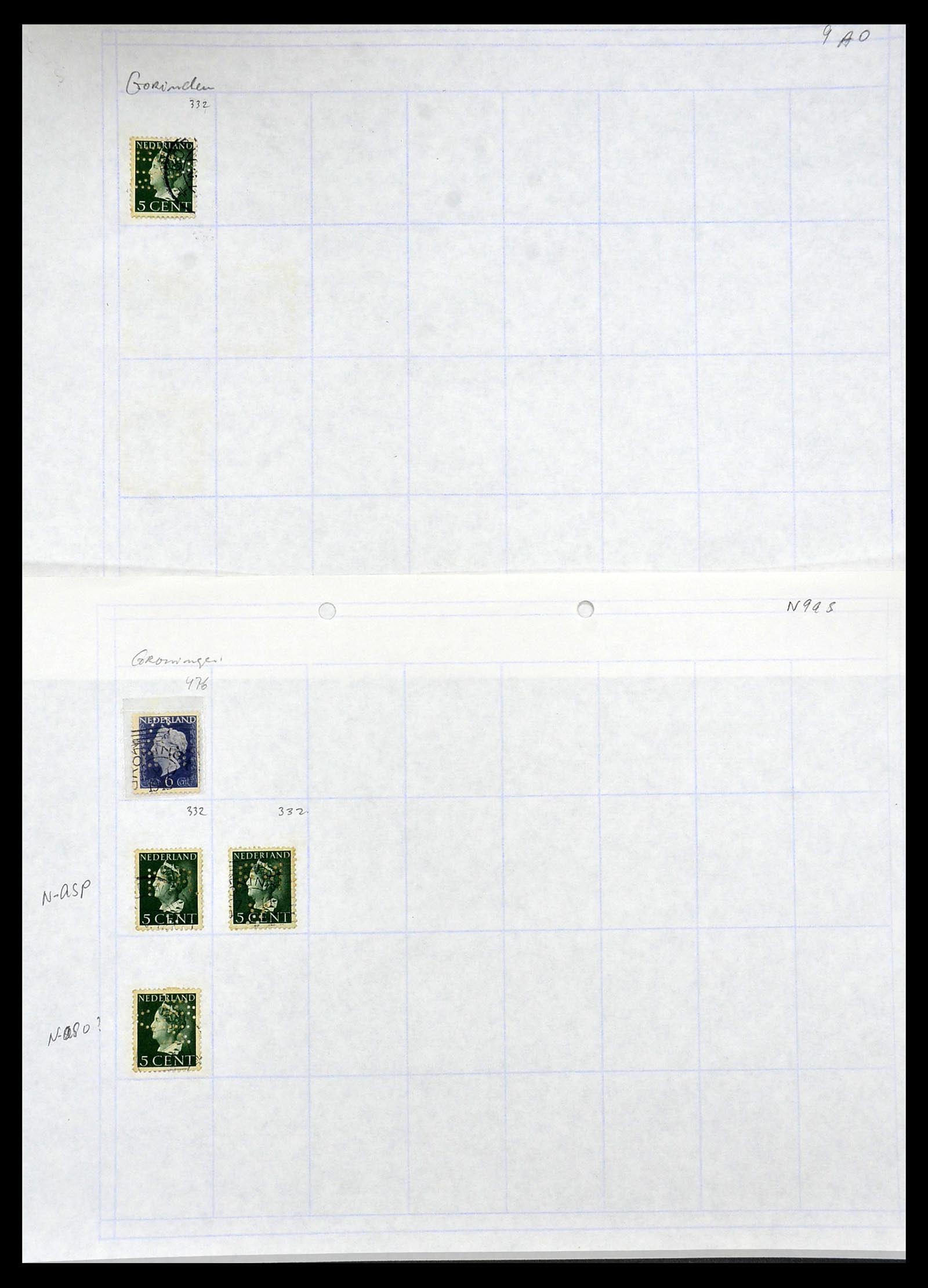 34414 011 - Postzegelverzameling 34414 Nederland firmaperforaties 1872-1990.