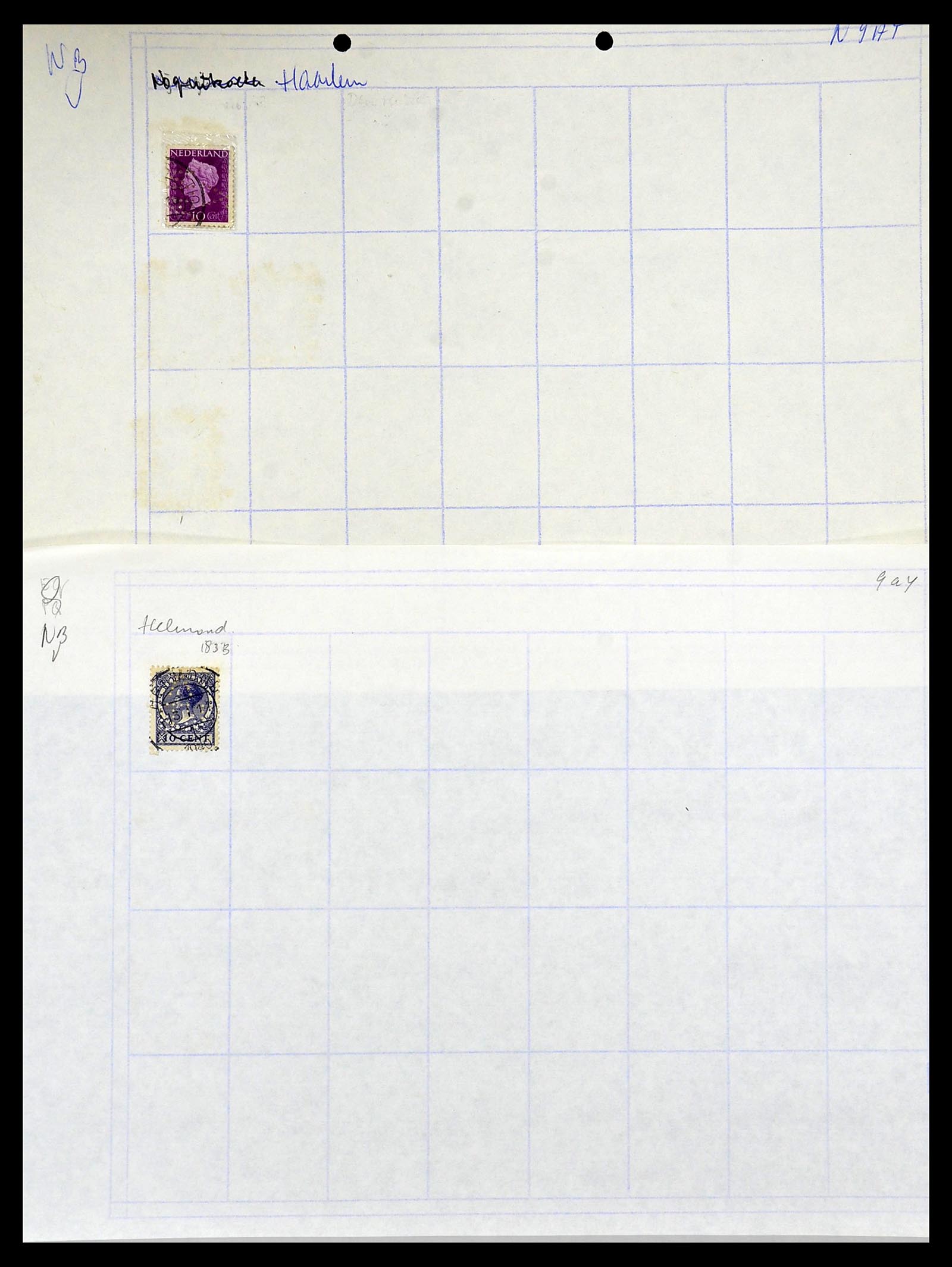 34414 012 - Postzegelverzameling 34414 Nederland firmaperforaties 1872-1990.
