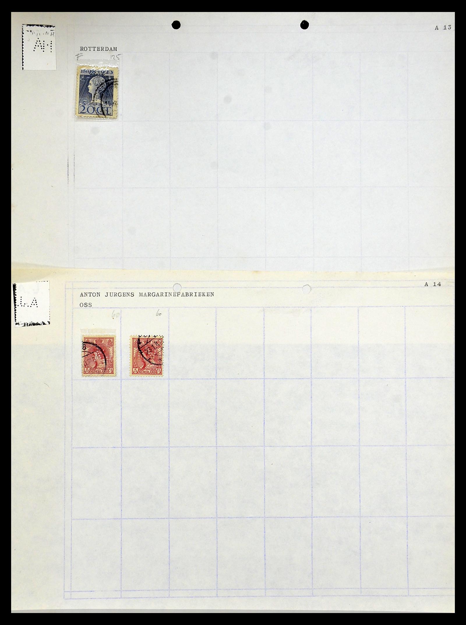 34414 018 - Postzegelverzameling 34414 Nederland firmaperforaties 1872-1990.