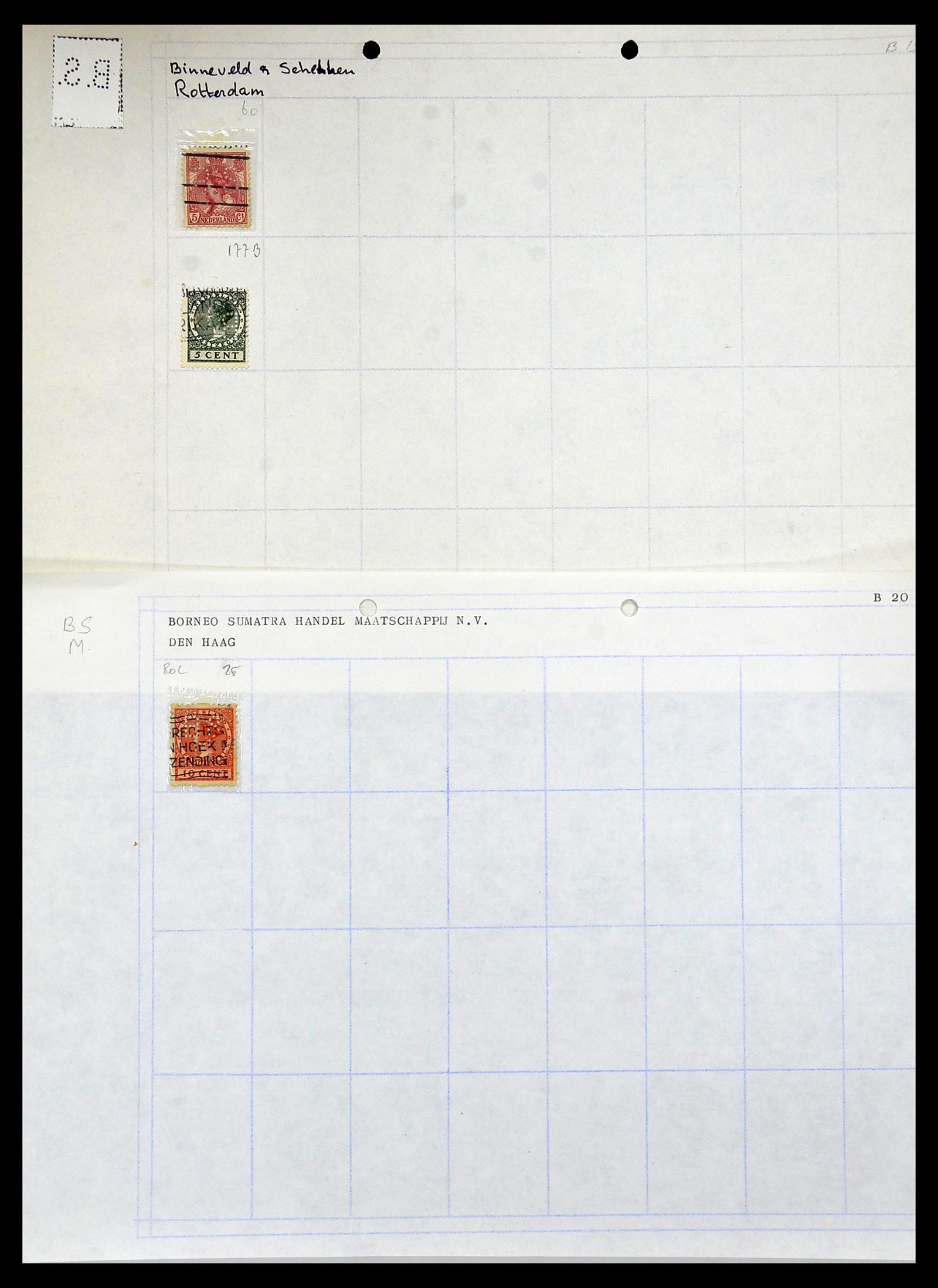 34414 030 - Stamp Collection 34414 Netherlands perfins 1872-1990.