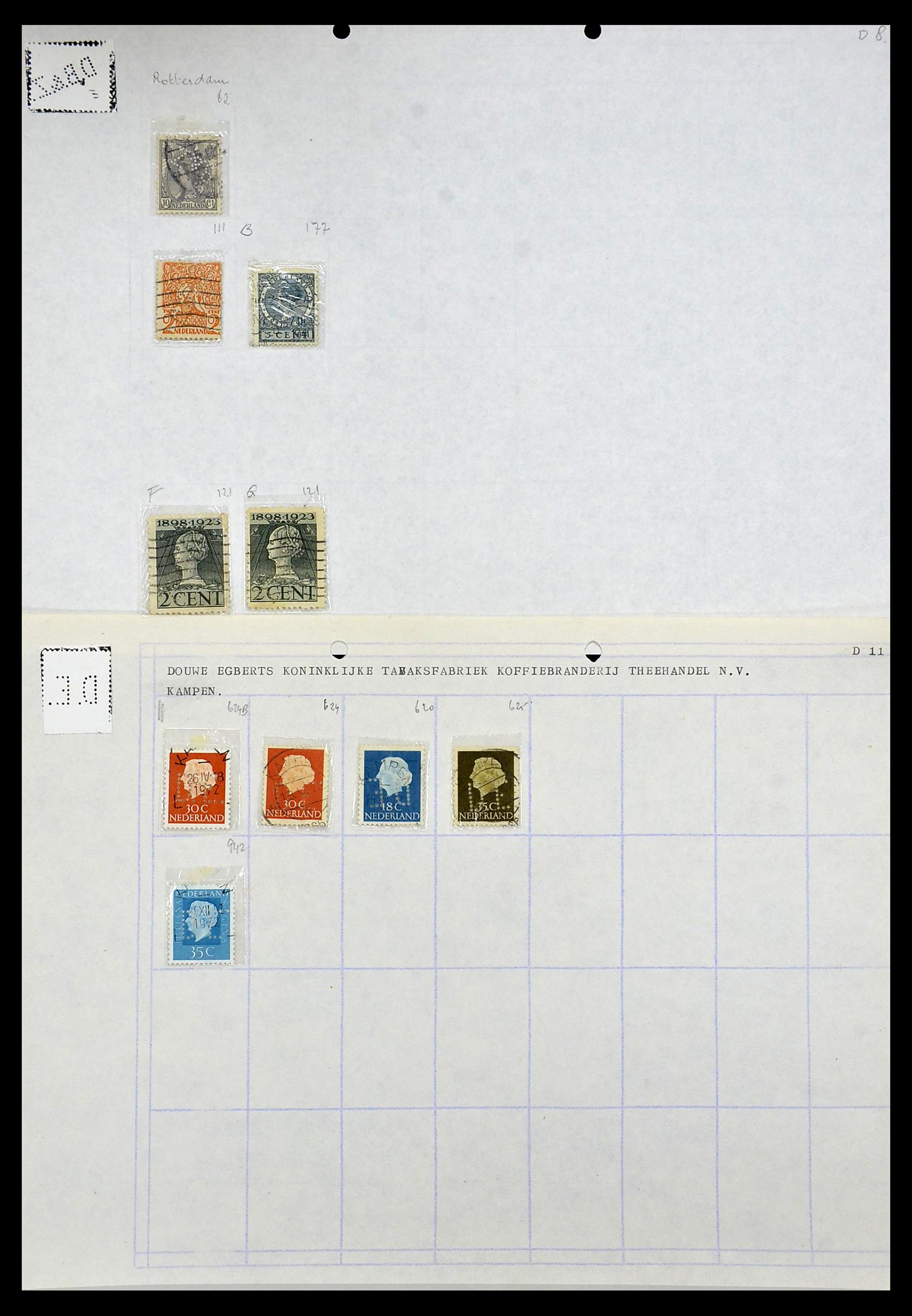 34414 040 - Stamp Collection 34414 Netherlands perfins 1872-1990.