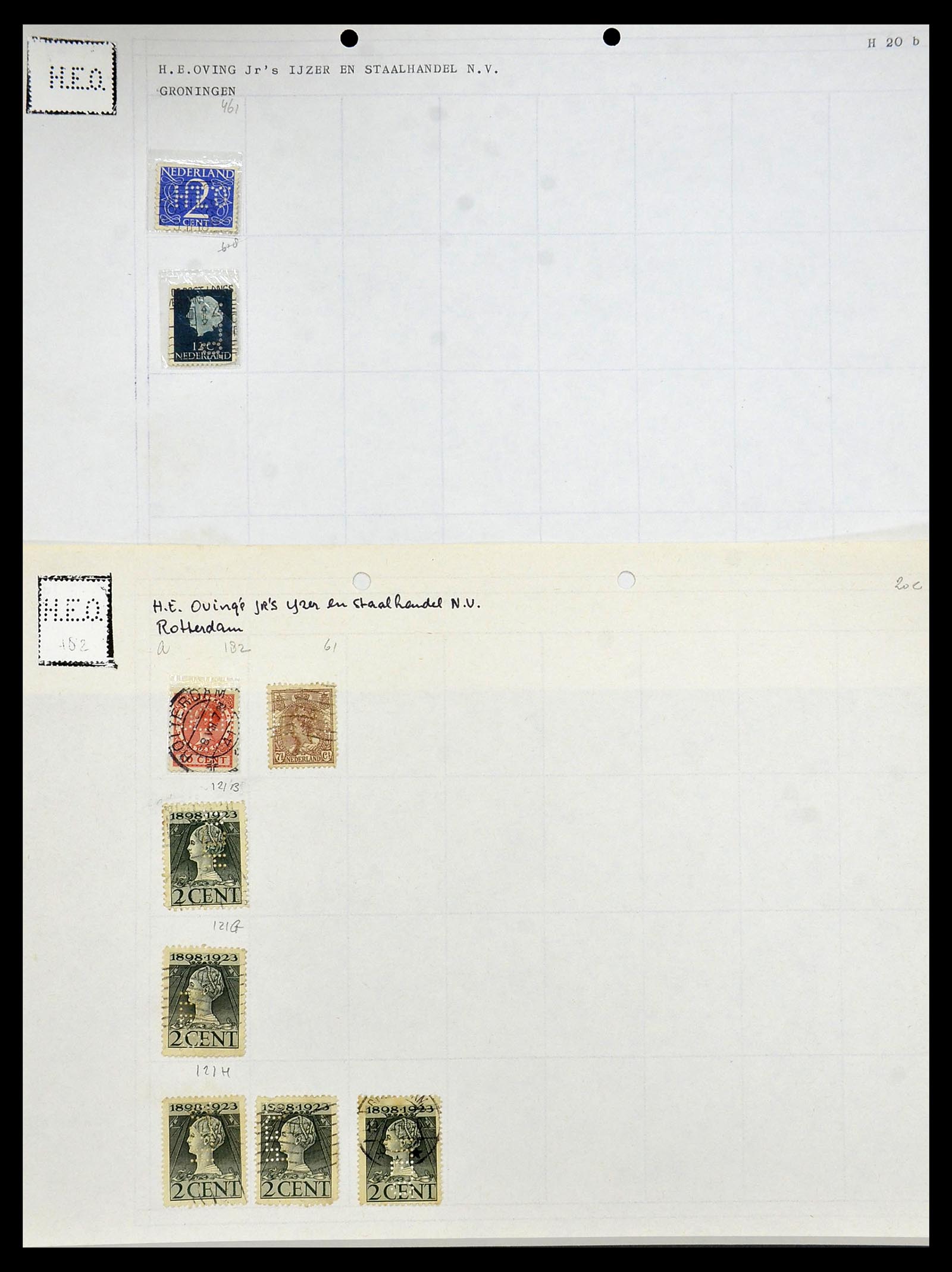 34414 047 - Stamp Collection 34414 Netherlands perfins 1872-1990.