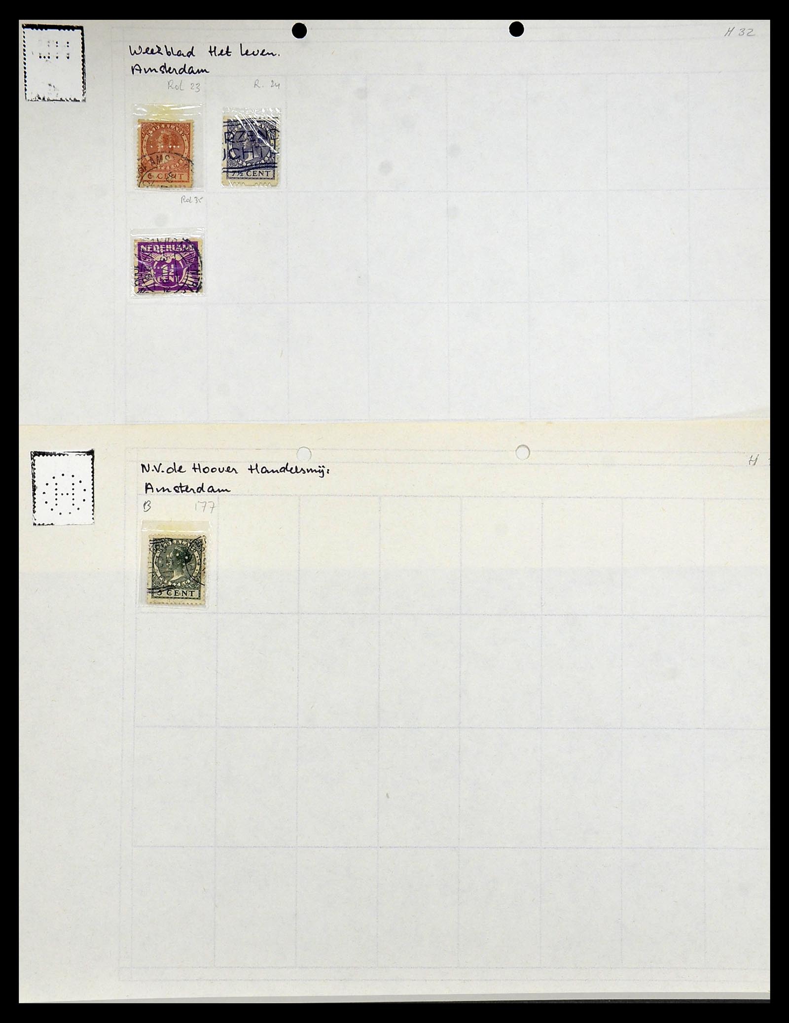 34414 050 - Stamp Collection 34414 Netherlands perfins 1872-1990.