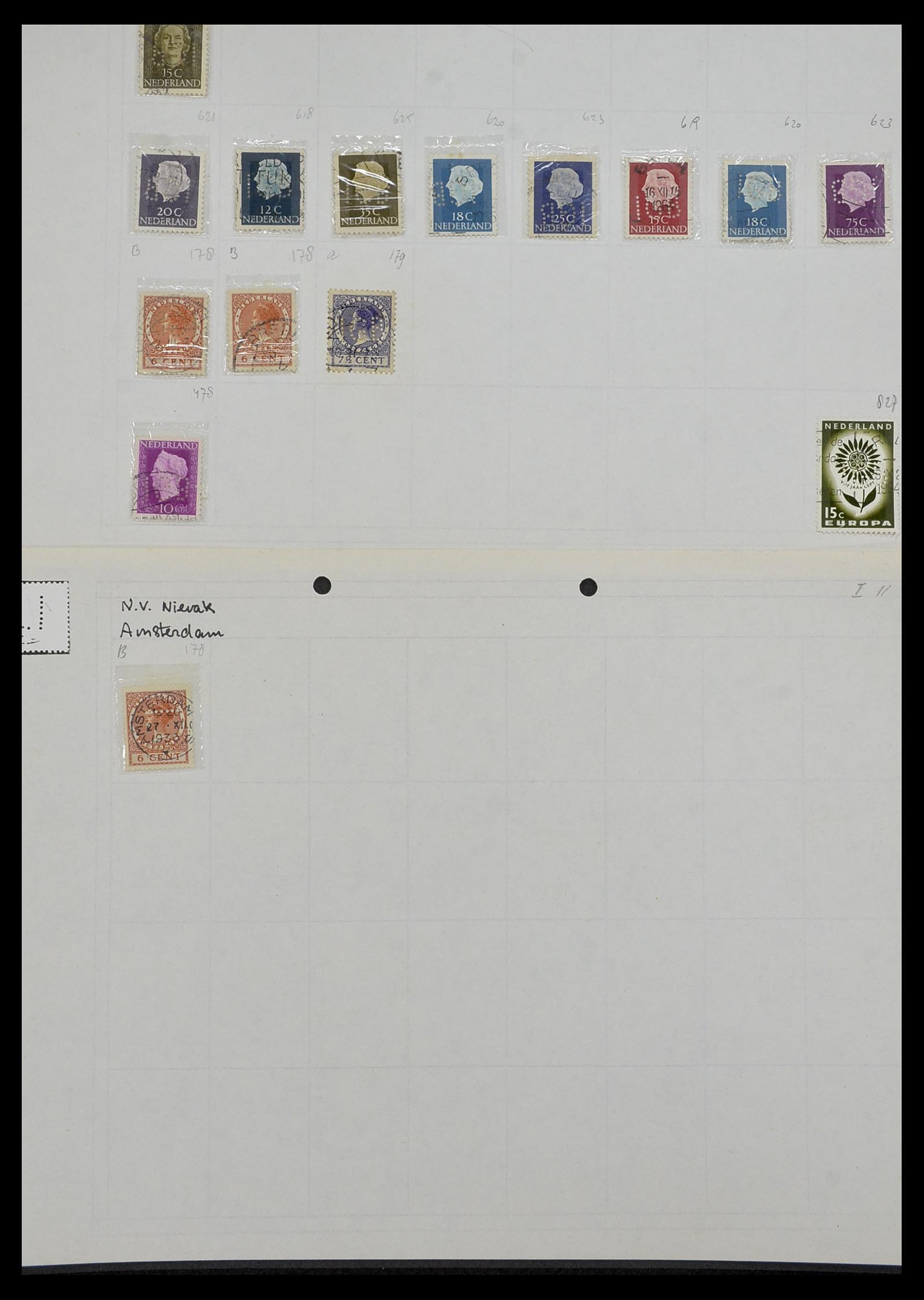 34414 057 - Stamp Collection 34414 Netherlands perfins 1872-1990.