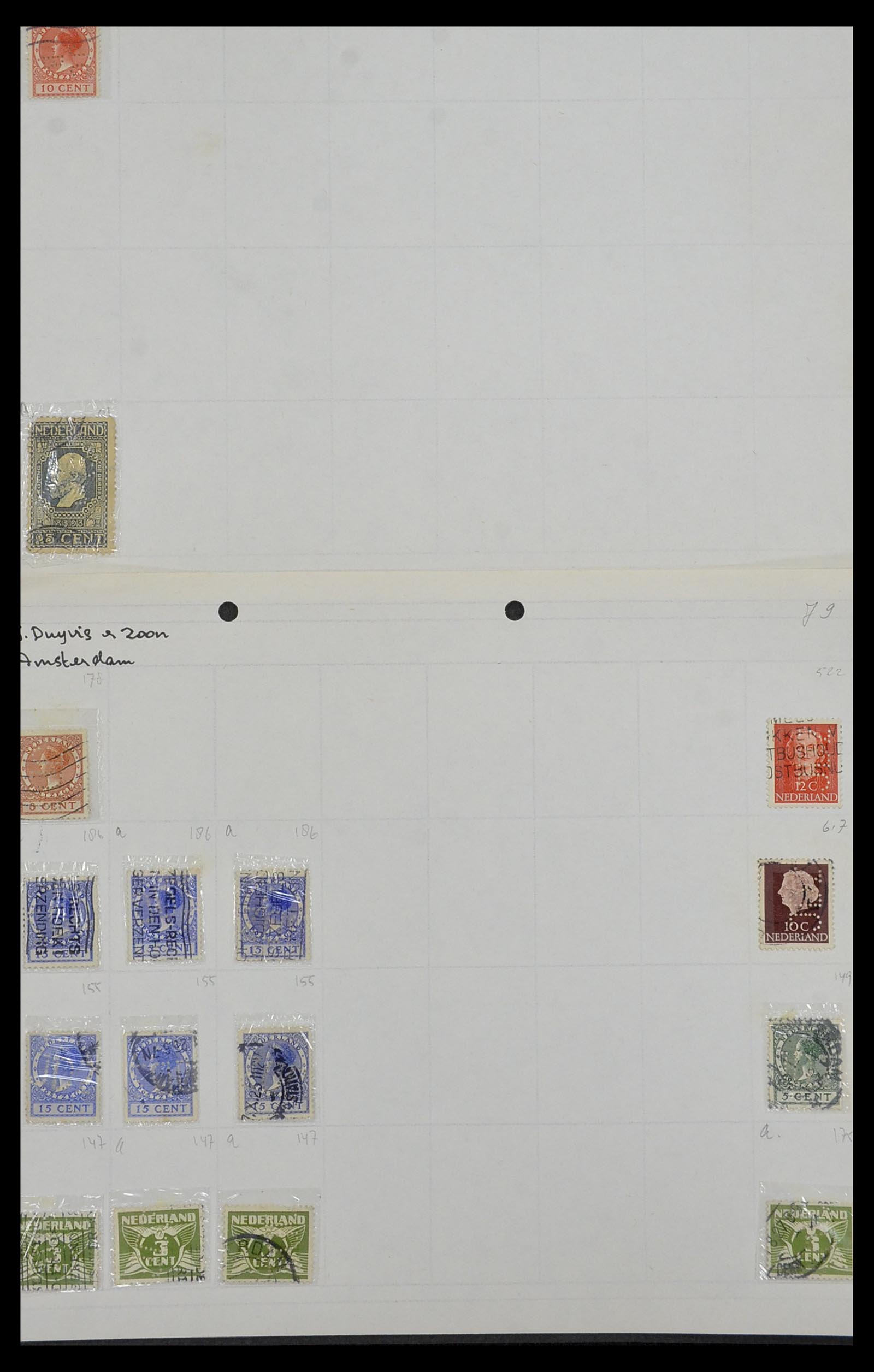 34414 059 - Stamp Collection 34414 Netherlands perfins 1872-1990.