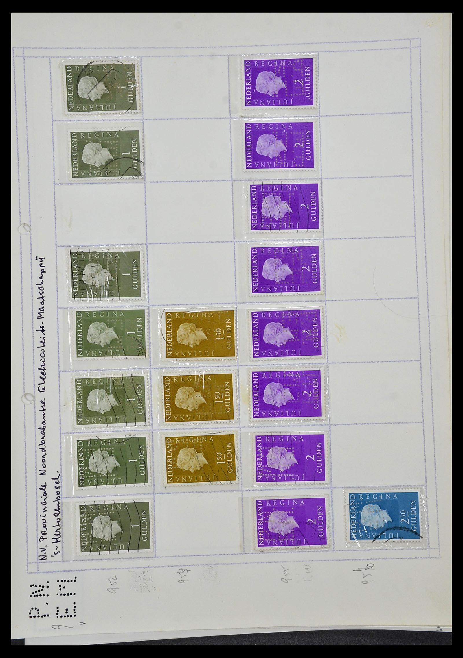 34414 302 - Stamp Collection 34414 Netherlands perfins 1872-1990.