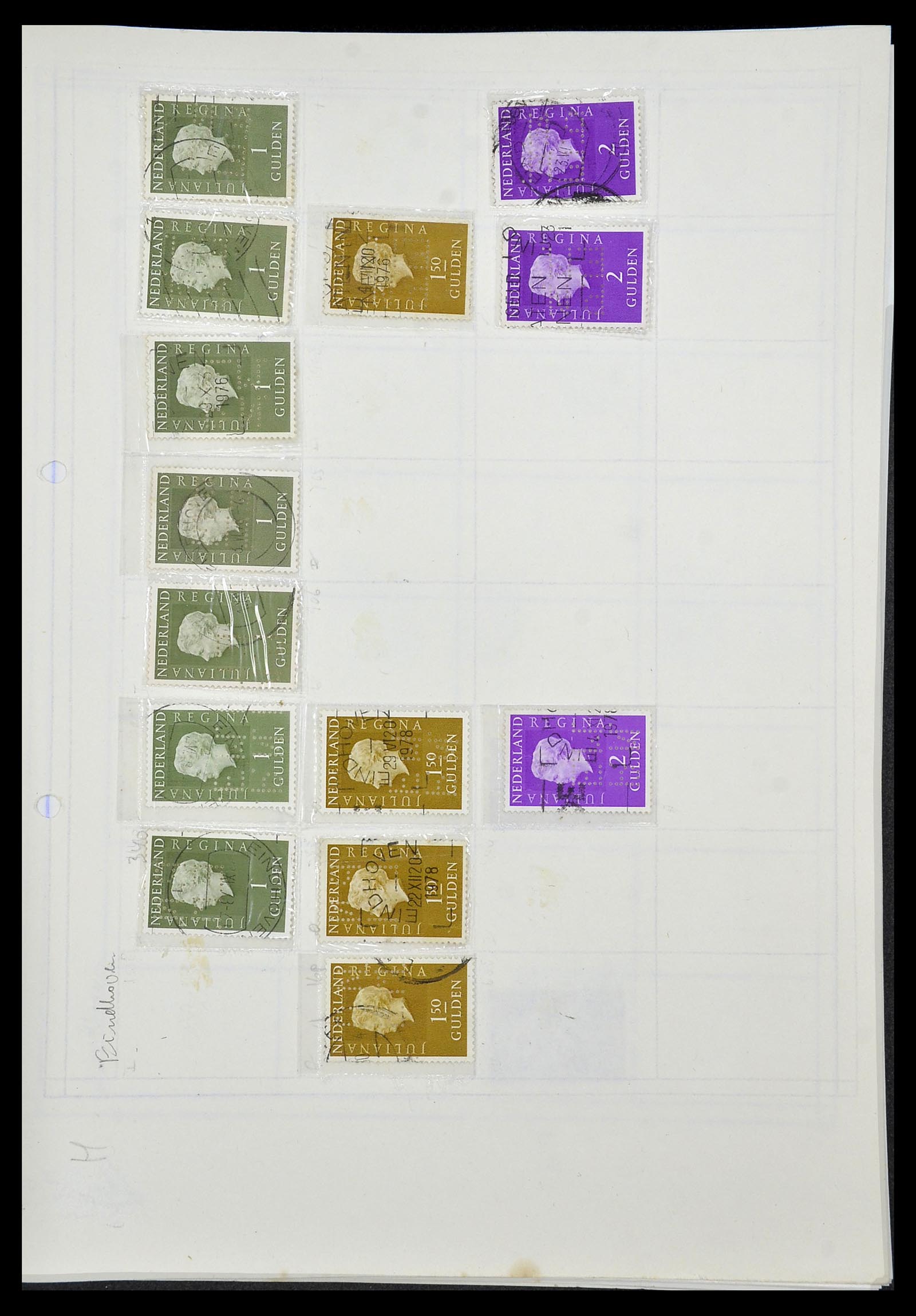 34414 309 - Stamp Collection 34414 Netherlands perfins 1872-1990.