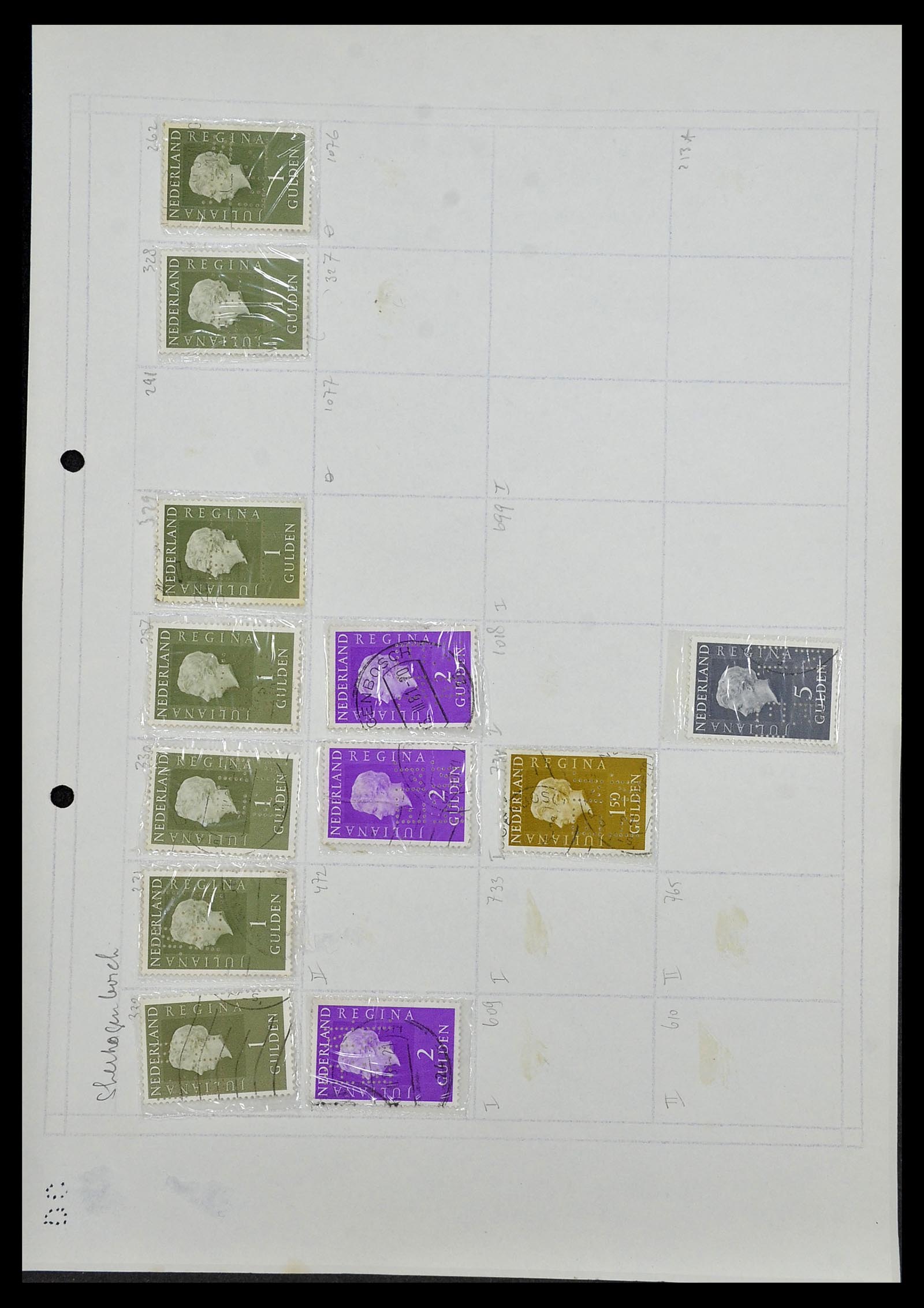 34414 316 - Stamp Collection 34414 Netherlands perfins 1872-1990.