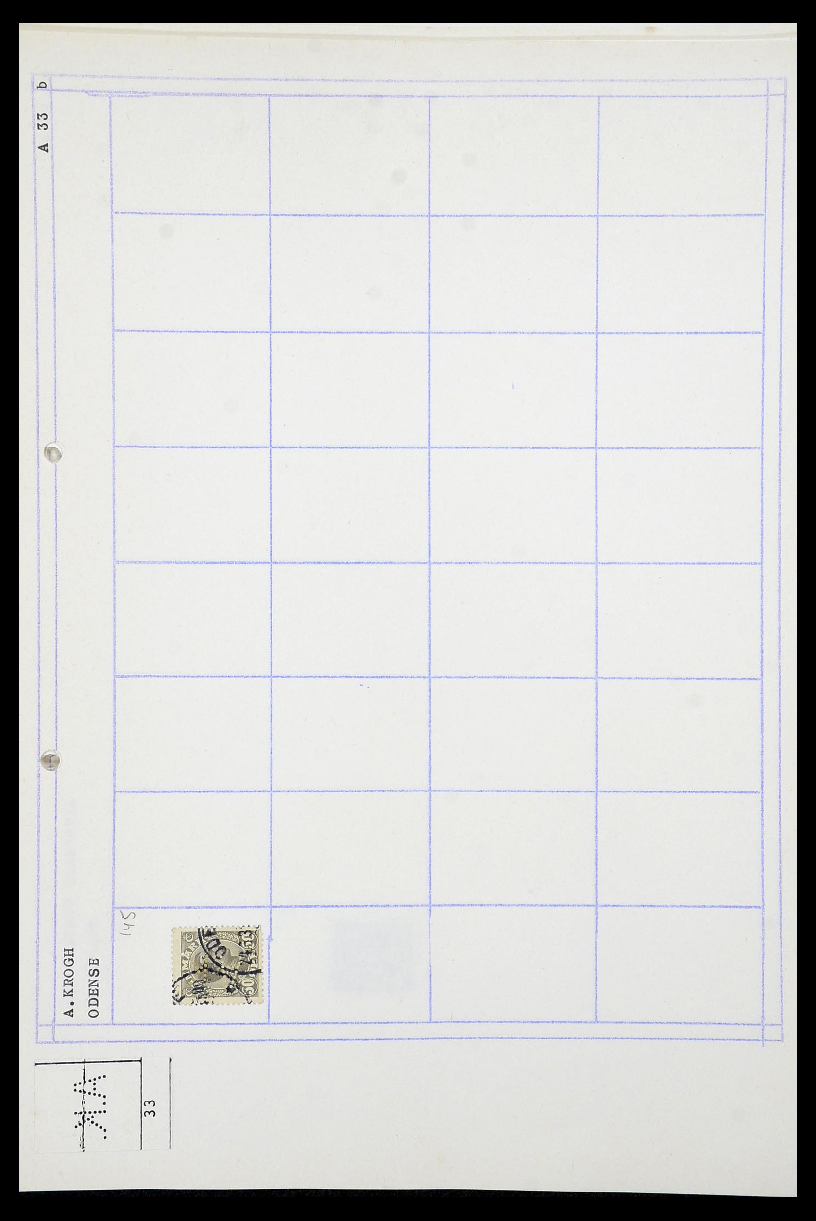 34415 009 - Postzegelverzameling 34415 Denemarken perfins 1875-1980.