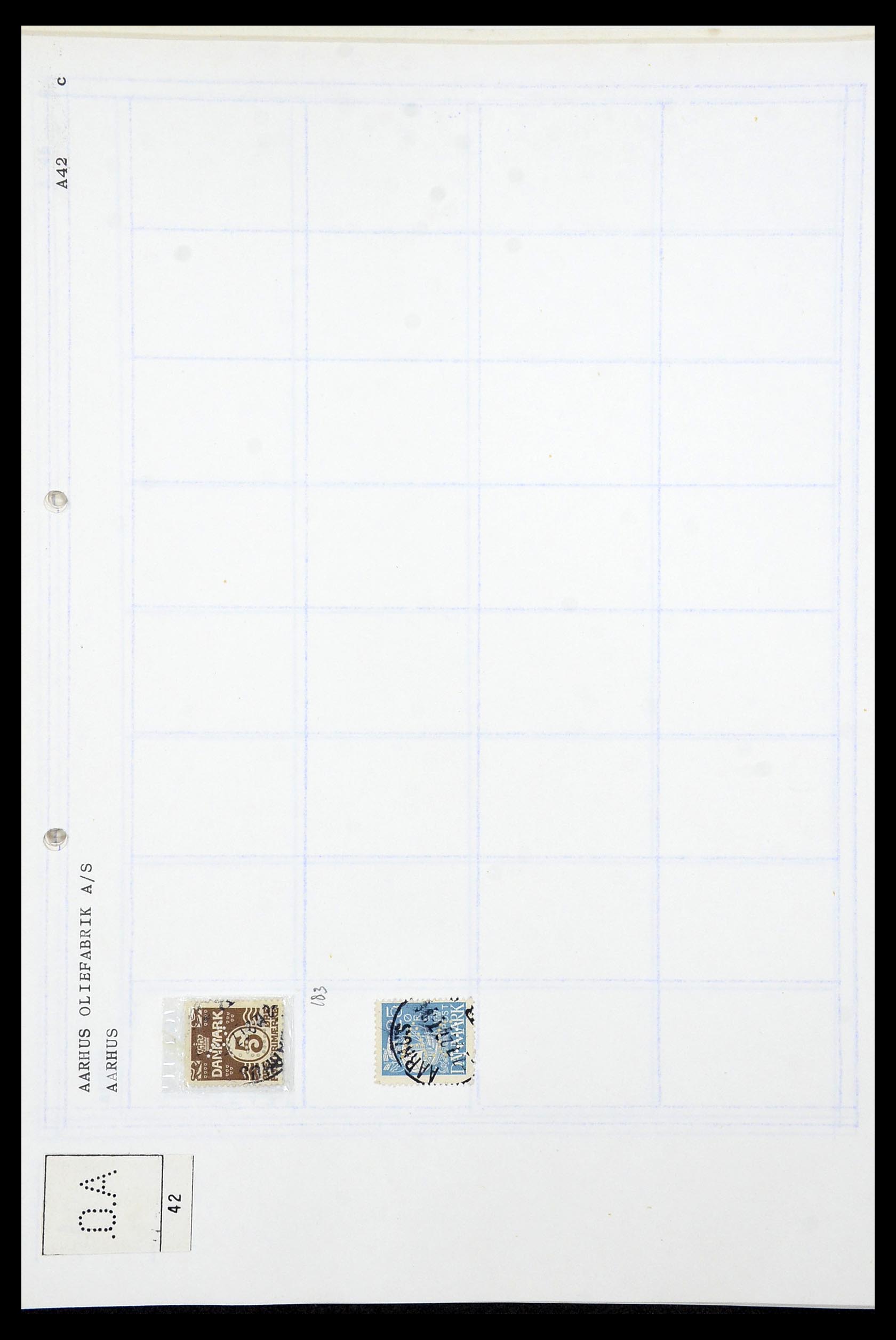34415 011 - Stamp Collection 34415 Denmark perfins 1875-1980.