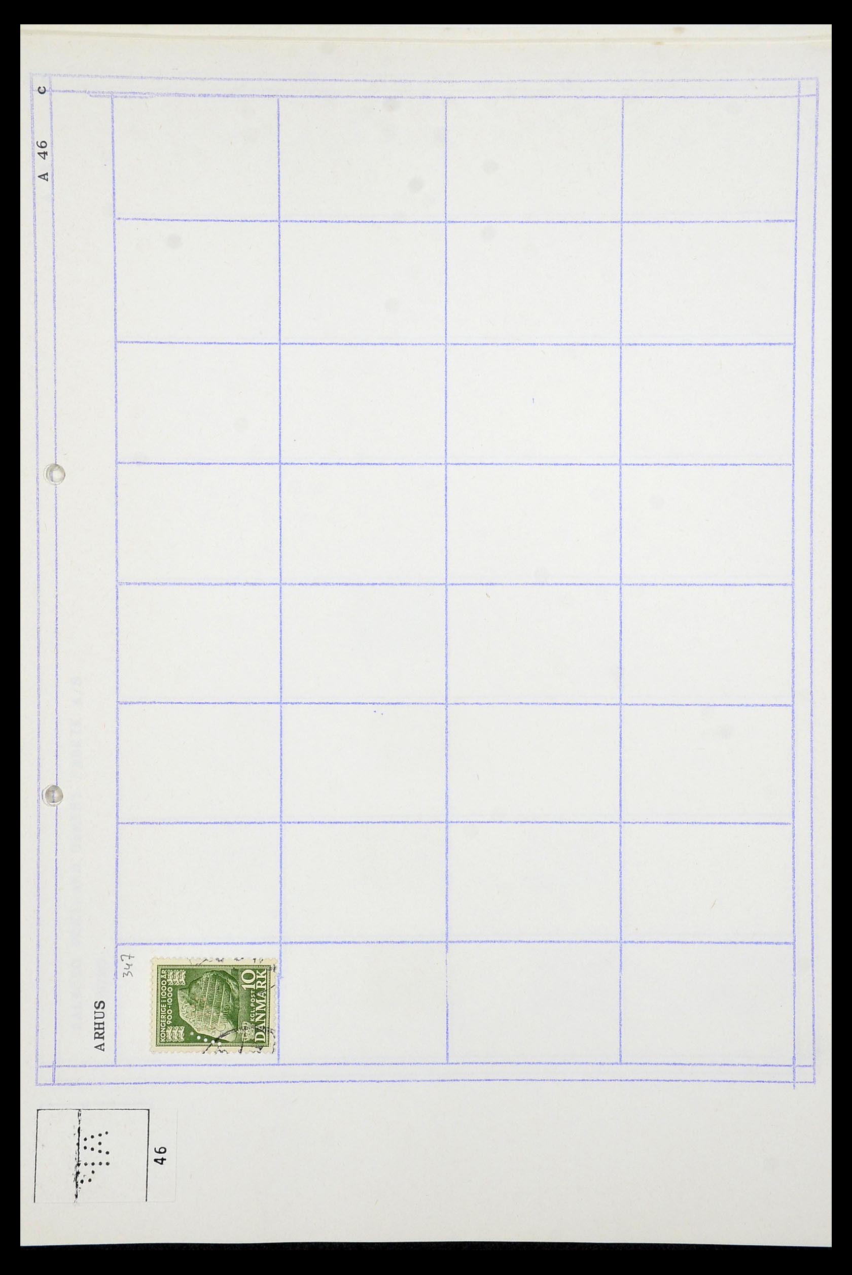 34415 012 - Postzegelverzameling 34415 Denemarken perfins 1875-1980.