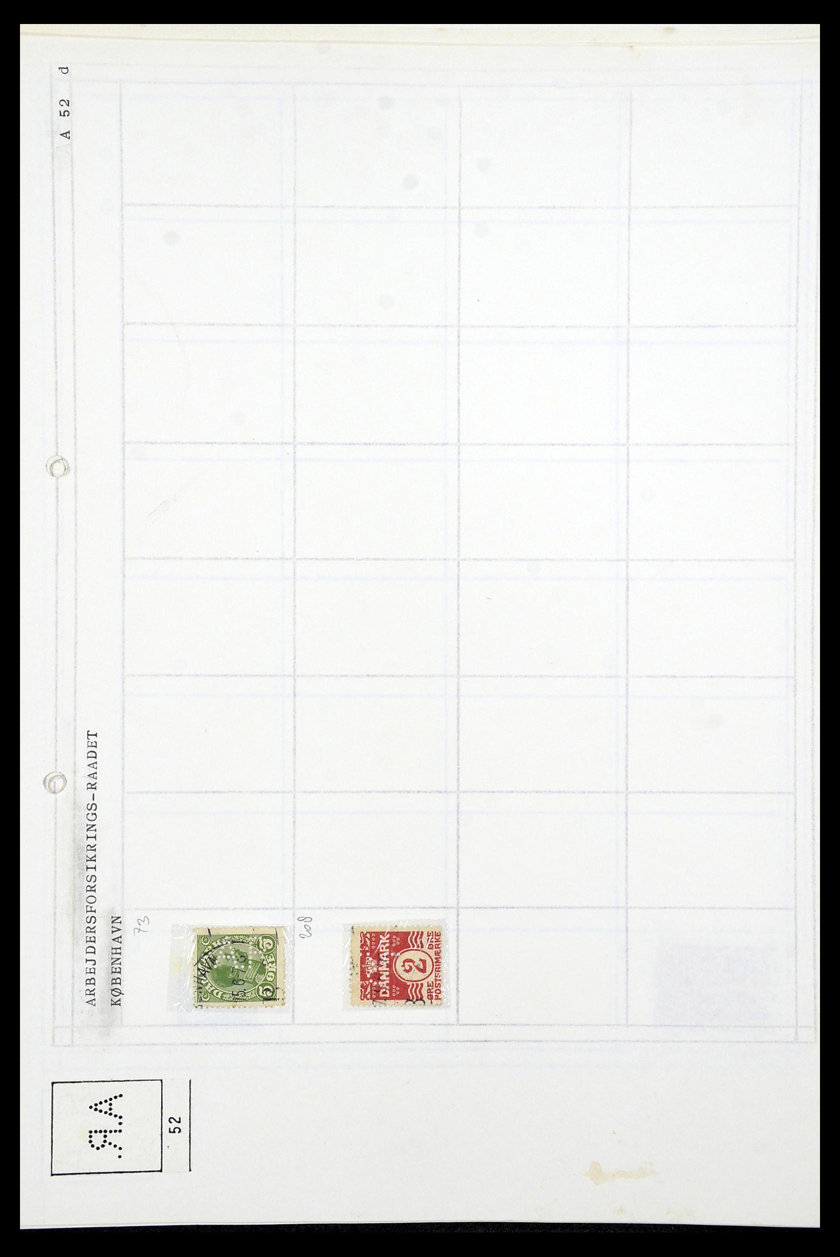 34415 016 - Stamp Collection 34415 Denmark perfins 1875-1980.