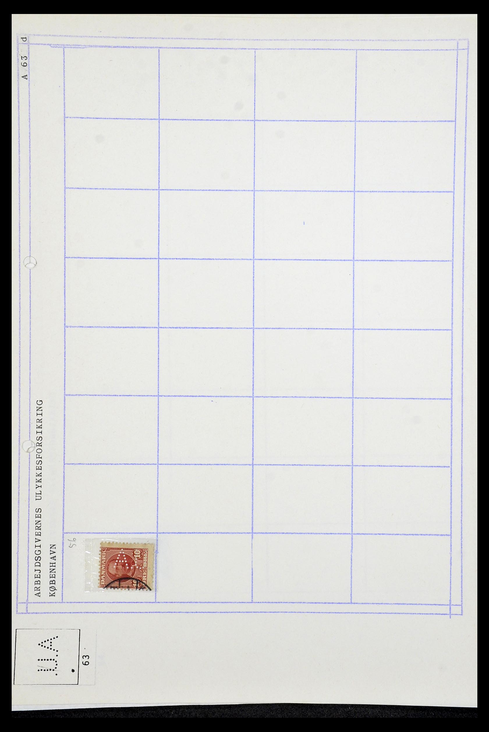 34415 018 - Postzegelverzameling 34415 Denemarken perfins 1875-1980.