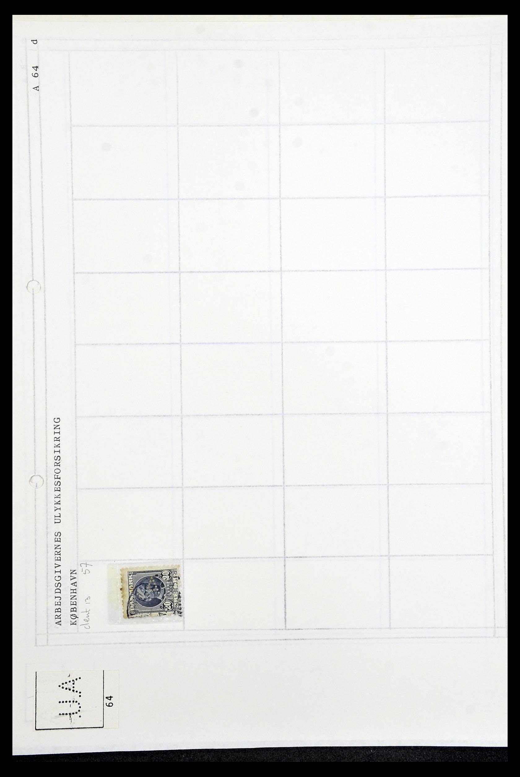 34415 019 - Postzegelverzameling 34415 Denemarken perfins 1875-1980.